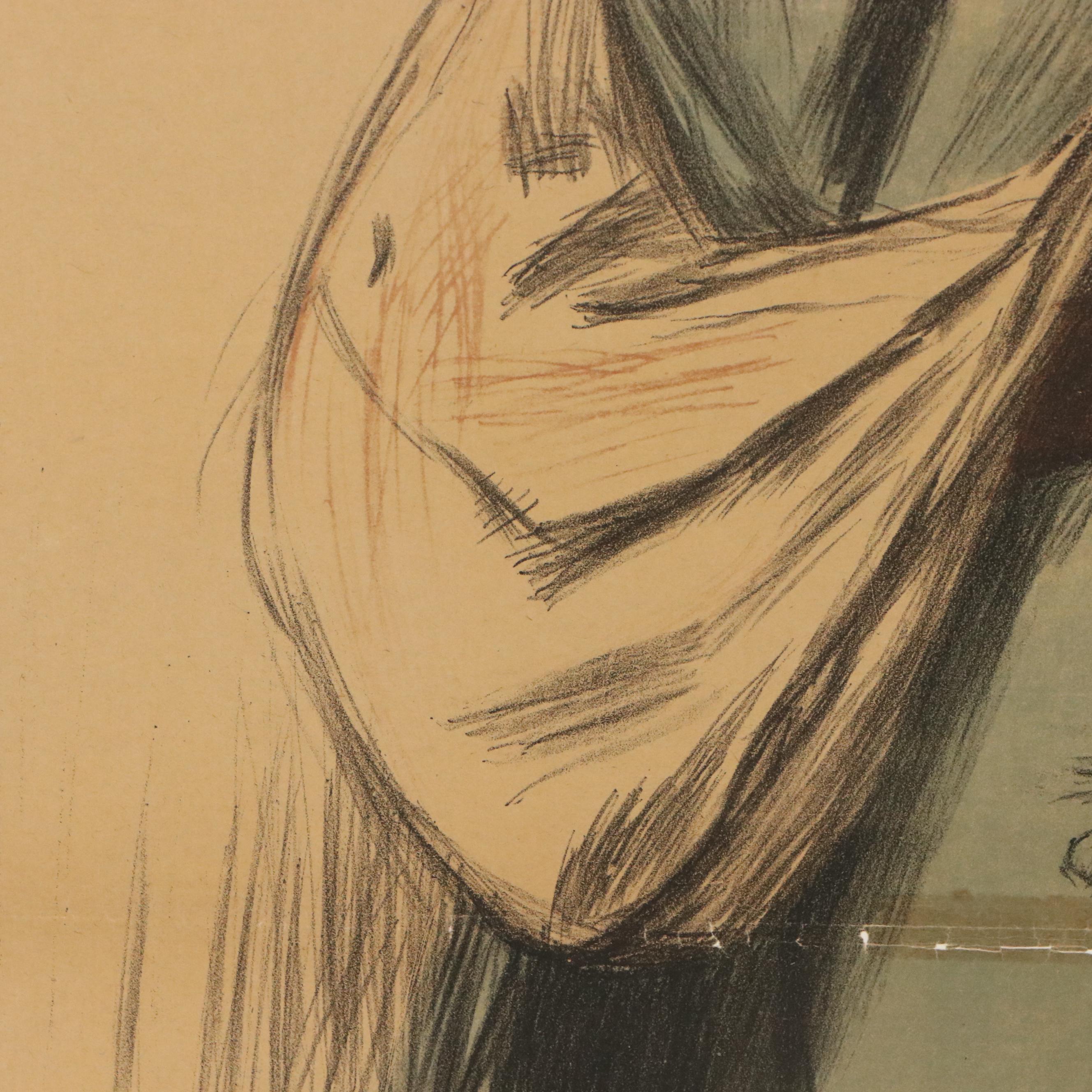 After Auguste LeRoux Color Lithograph "3ᵉ Emprunt de la Défense Nationale"