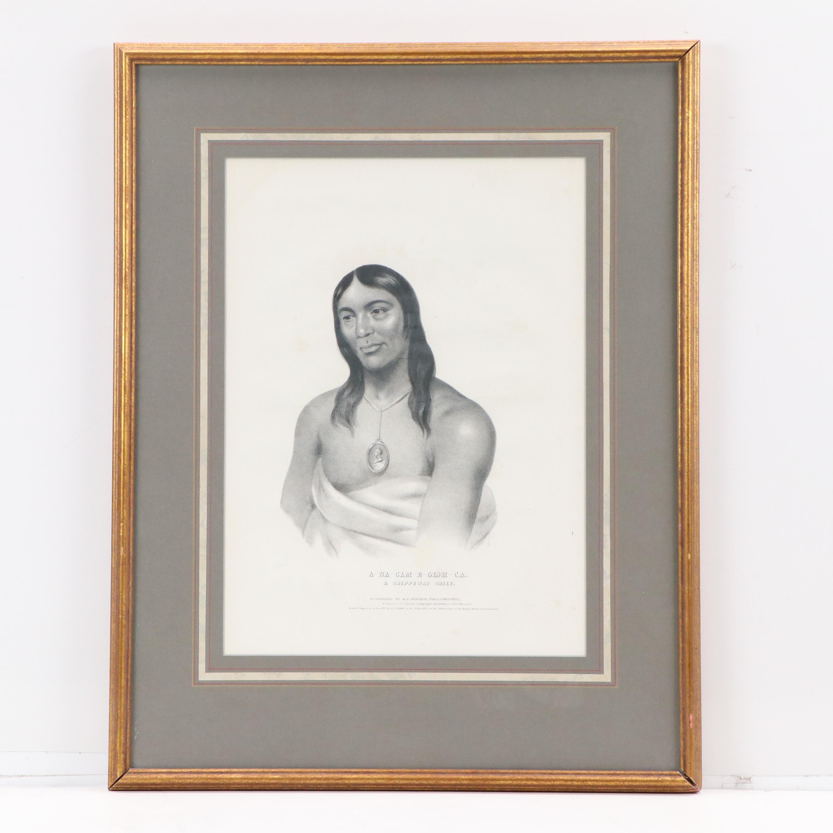 Charles Bird King Lithographs "Wa-Em-Boesh-Kaa," and More, Circa 1840