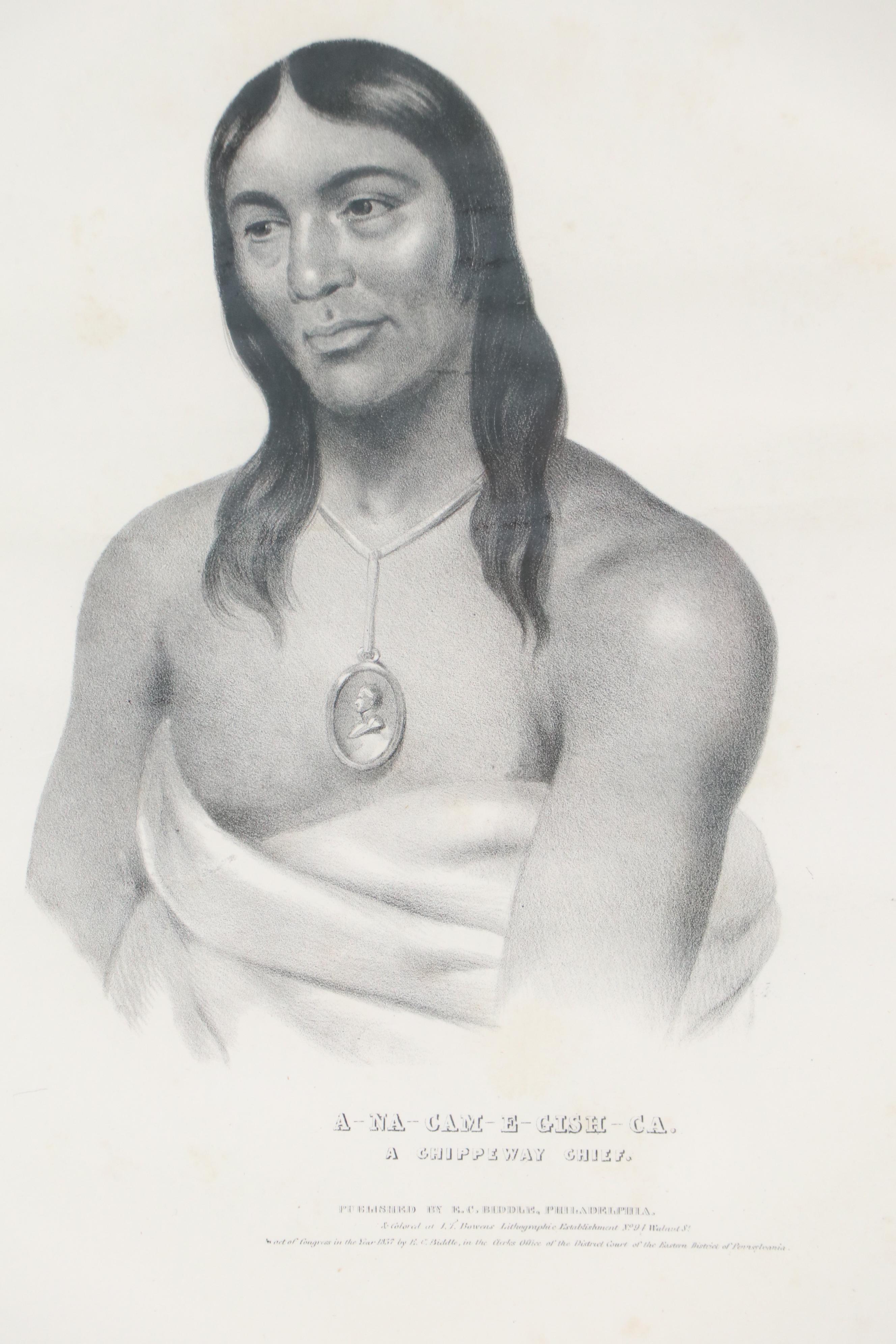 Charles Bird King Lithographs "Wa-Em-Boesh-Kaa," and More, Circa 1840
