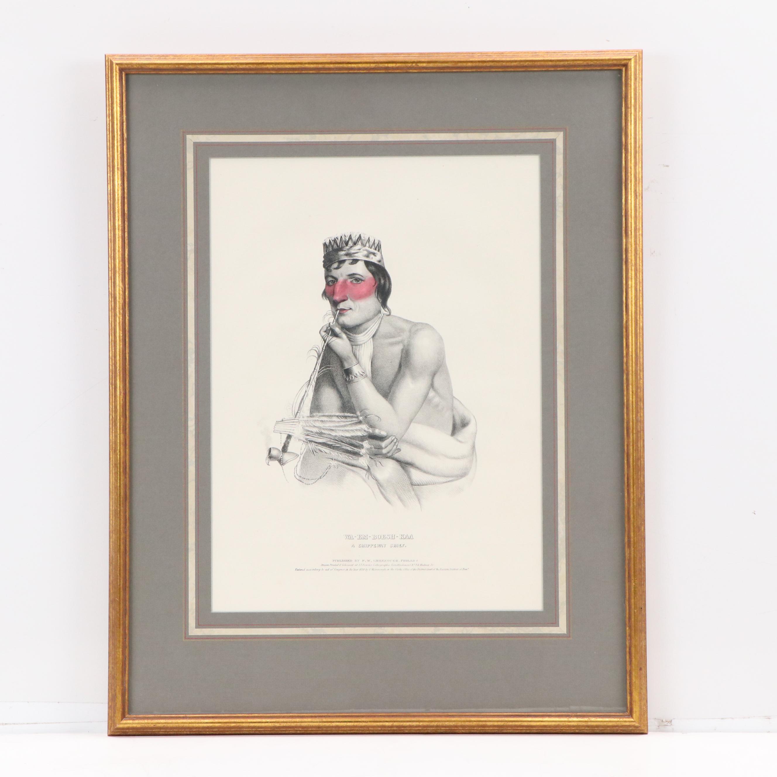 Charles Bird King Lithographs "Wa-Em-Boesh-Kaa," and More, Circa 1840