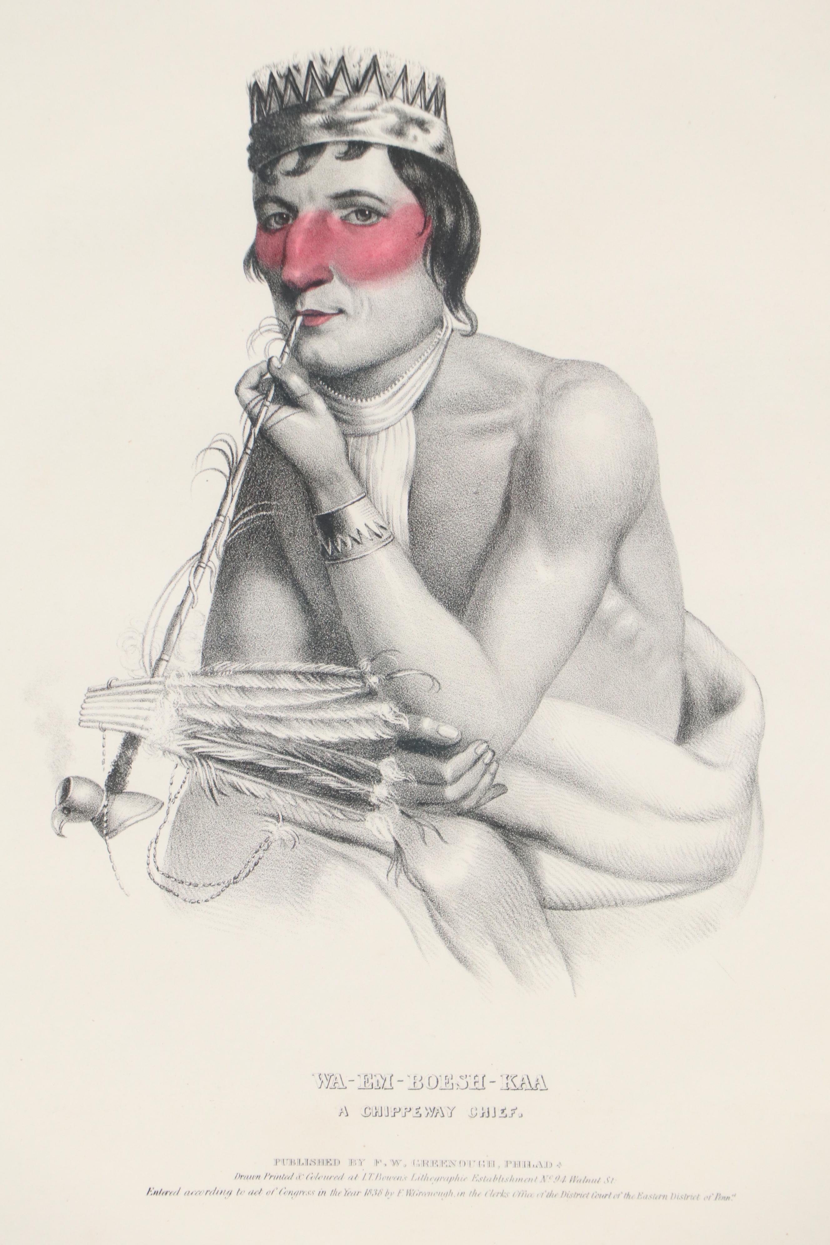 Charles Bird King Lithographs "Wa-Em-Boesh-Kaa," and More, Circa 1840