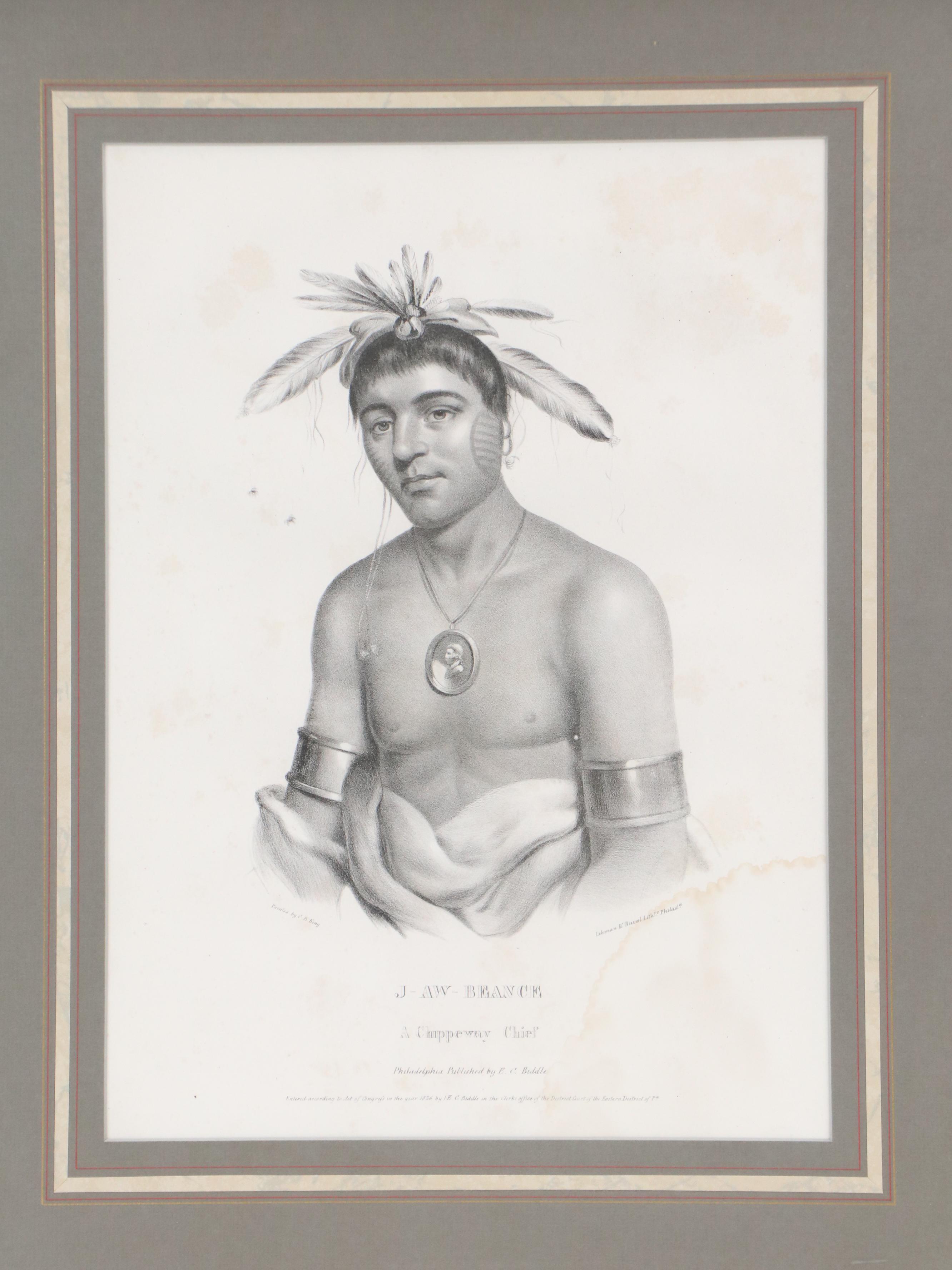Charles Bird King Lithographs "Wa-Em-Boesh-Kaa," and More, Circa 1840
