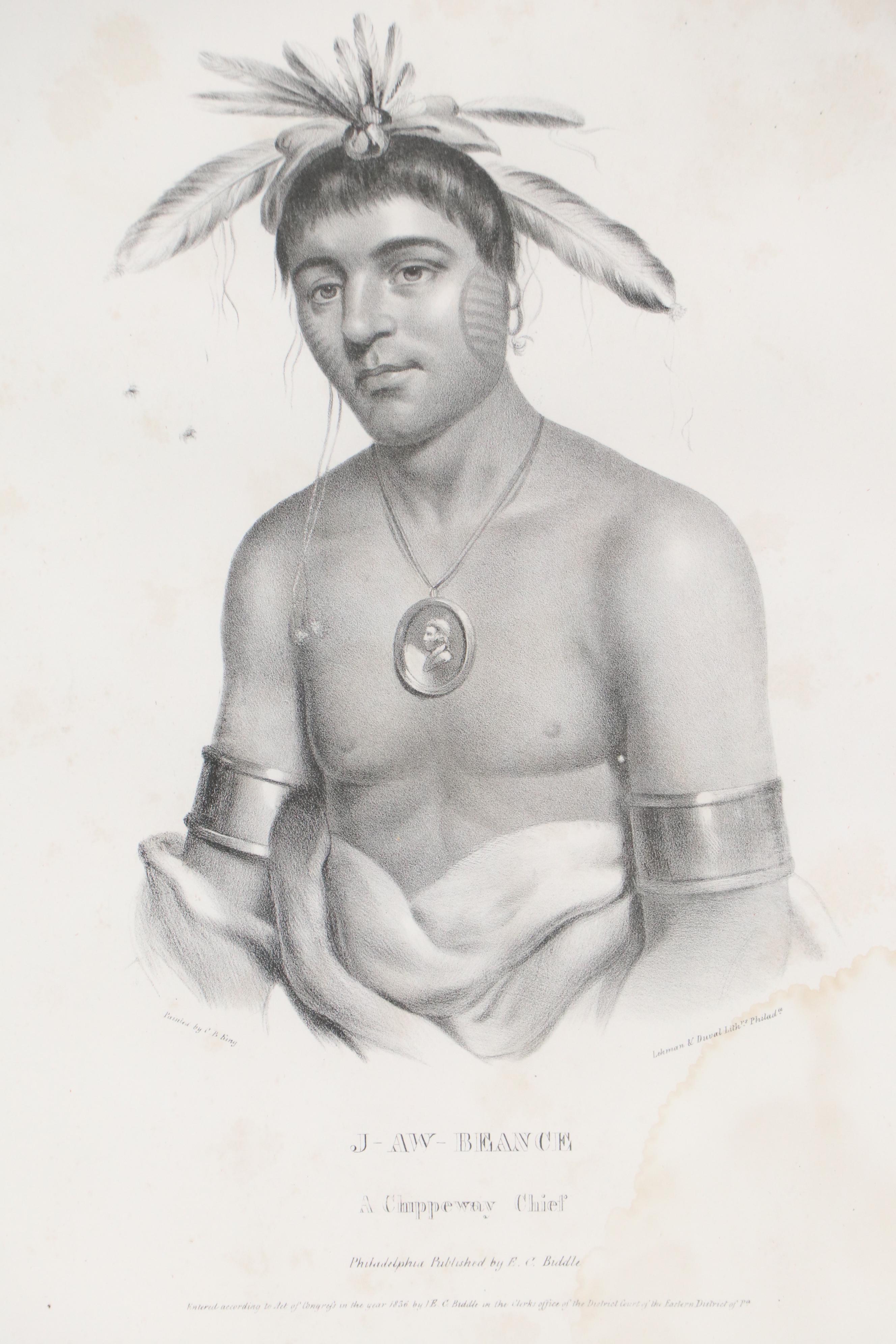Charles Bird King Lithographs "Wa-Em-Boesh-Kaa," and More, Circa 1840