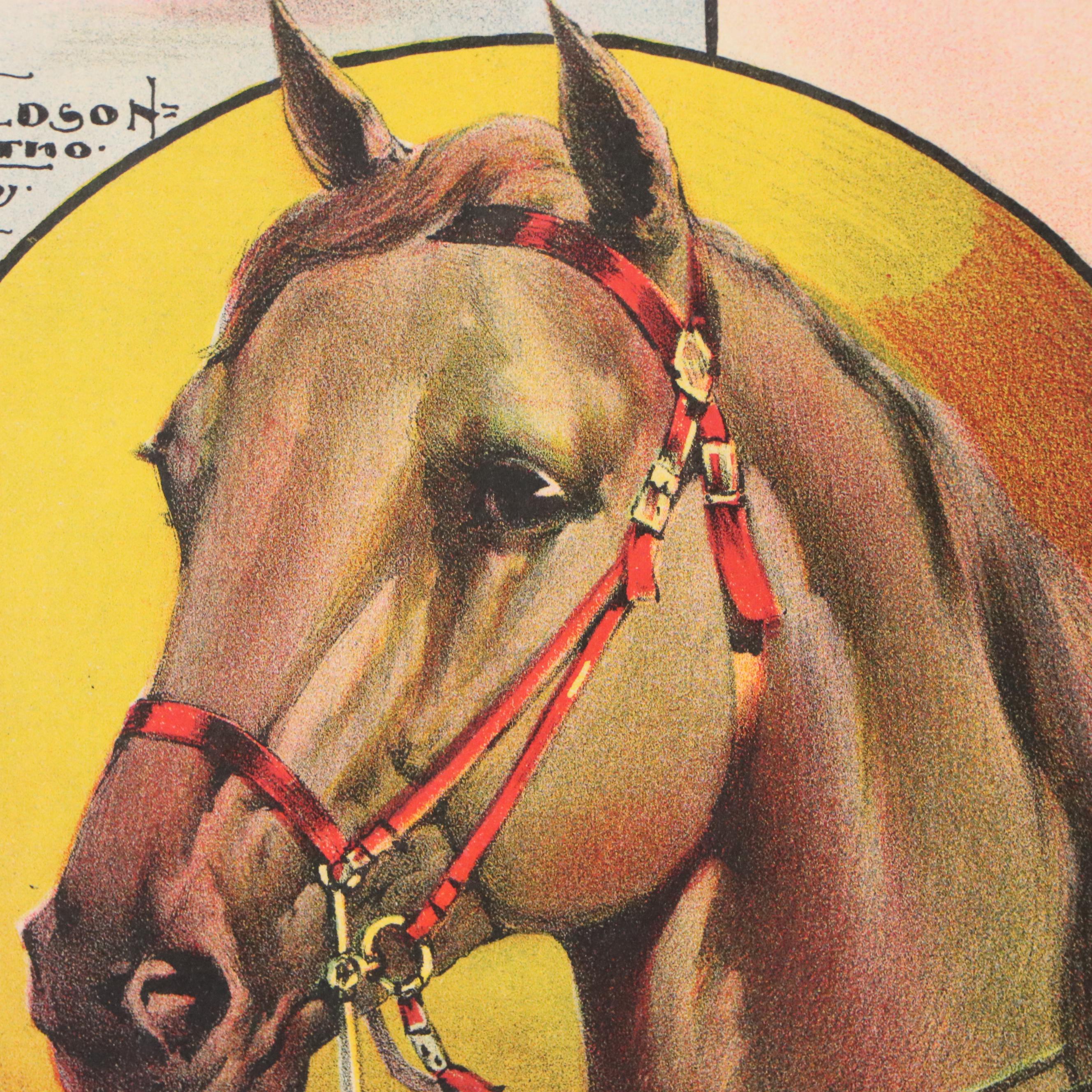 The Donaldson Lithographing Co. Color Lithograph with Farm Animal Border