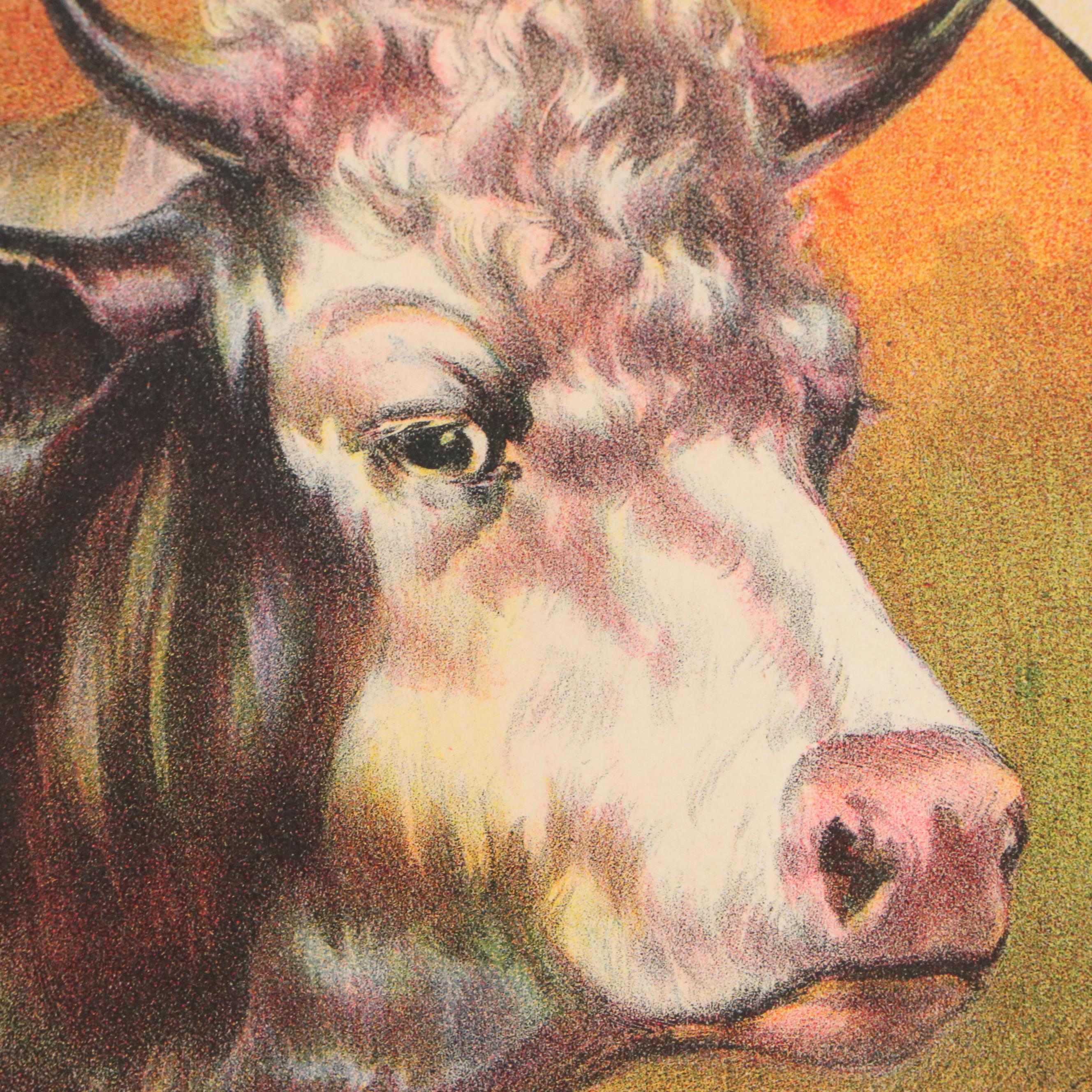 The Donaldson Lithographing Co. Color Lithograph with Farm Animal Border