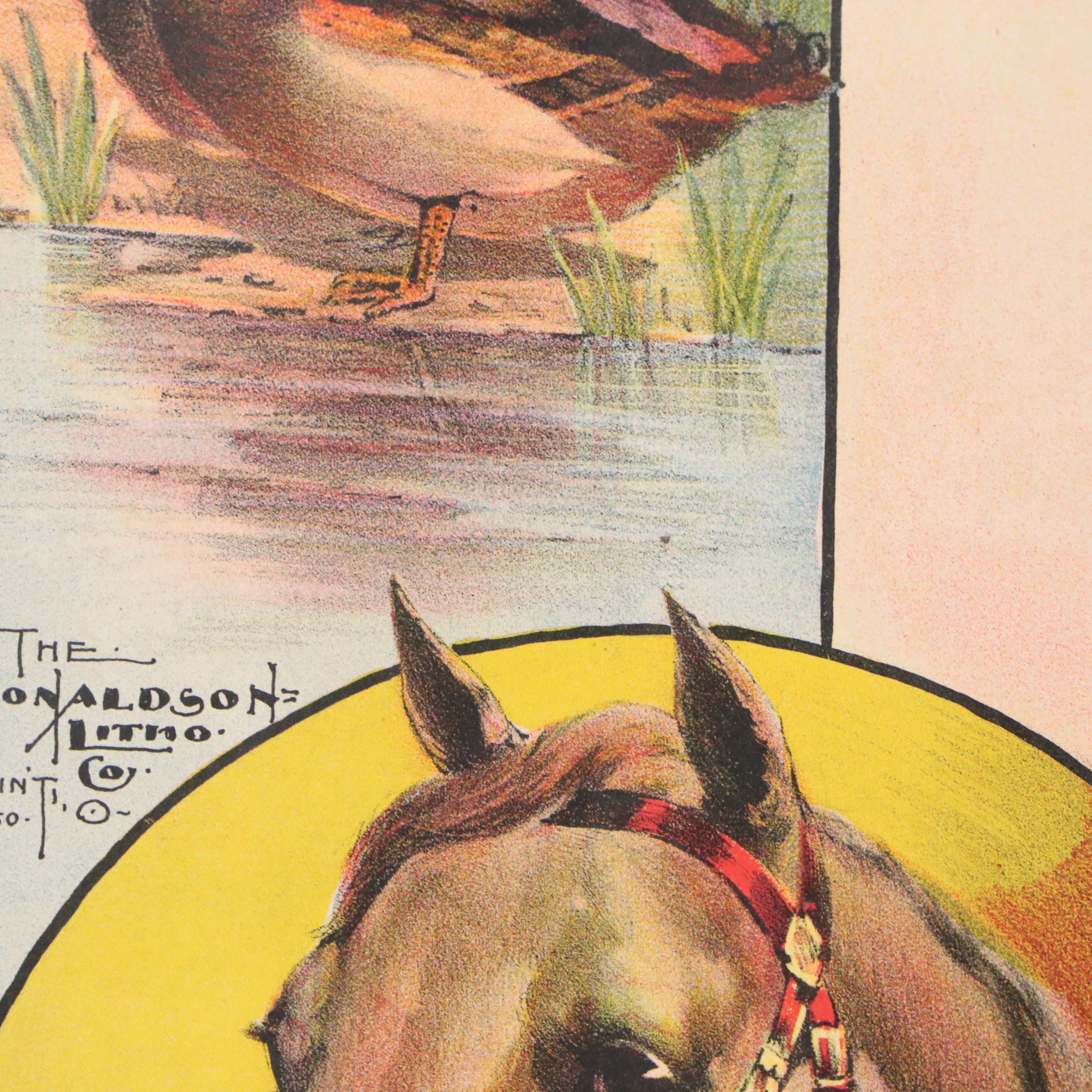 The Donaldson Lithographing Co. Color Lithograph with Farm Animal Border