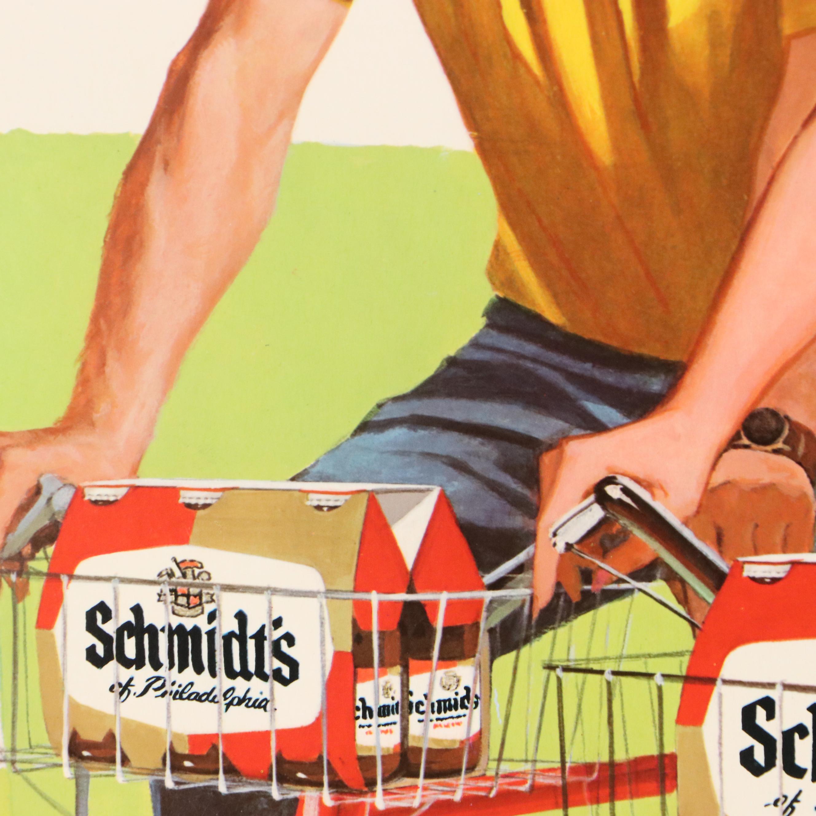 C. Schmidt & Sons Brewing Co. Advertising Offset Lithograph, 20th Century