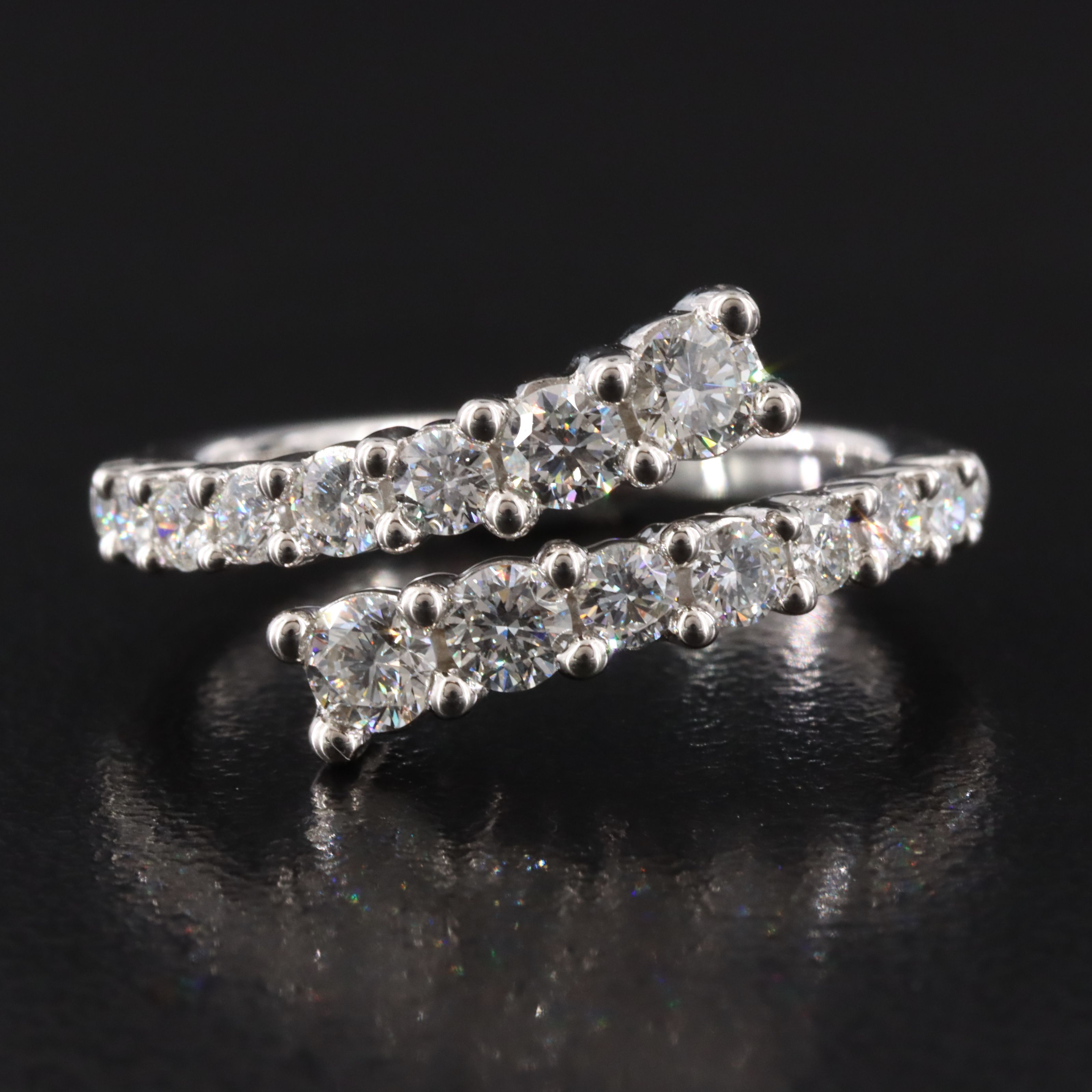 14K 1.01 CTW Lab Grown Diamond Bypass Ring