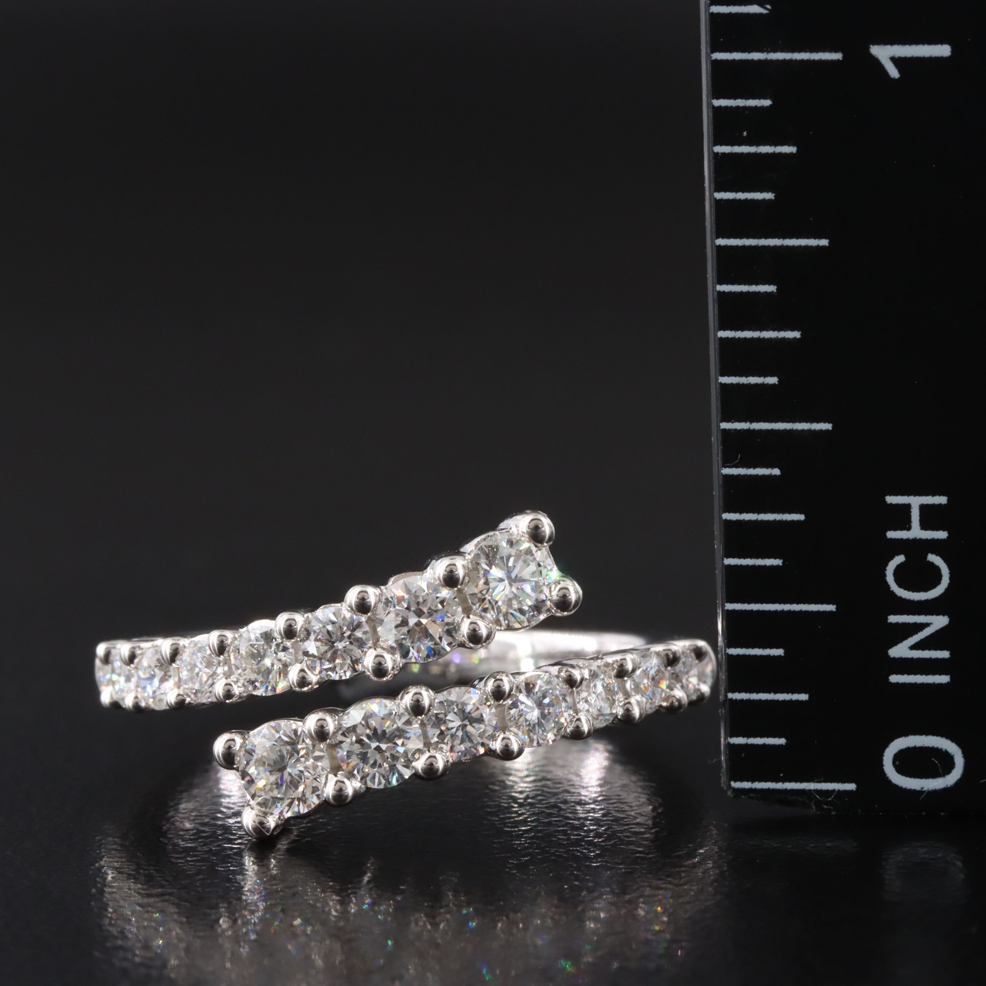 14K 1.01 CTW Lab Grown Diamond Bypass Ring