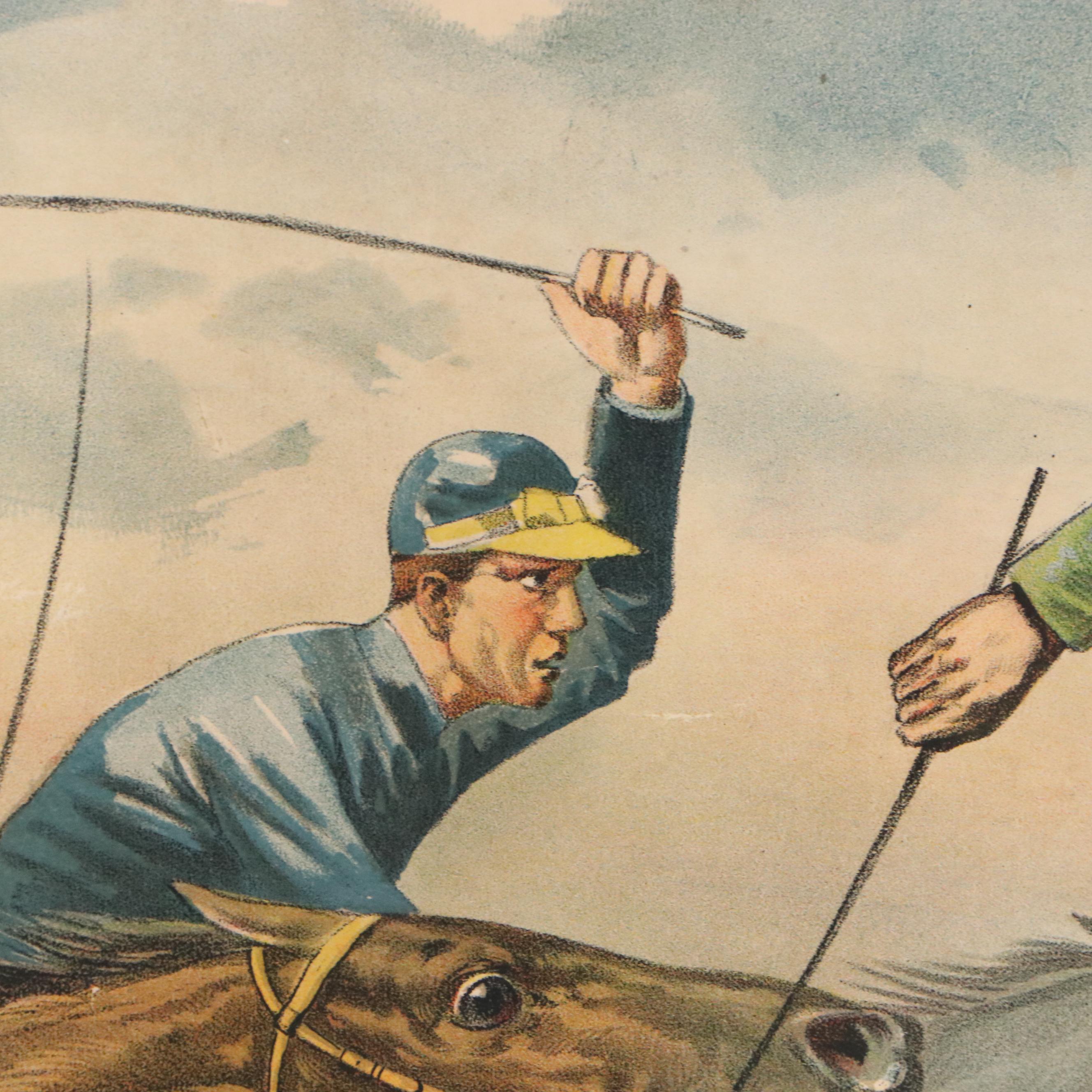 The Courier Lithographing Co. Chromolithograph "Running Race," Late 19th Century