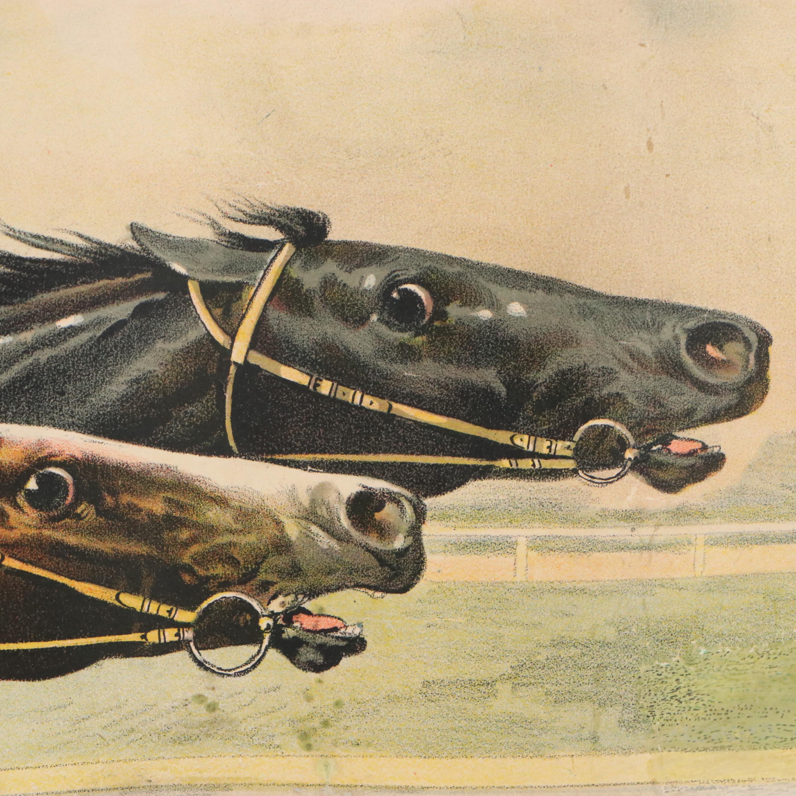 The Courier Lithographing Co. Chromolithograph "Running Race," Late 19th Century