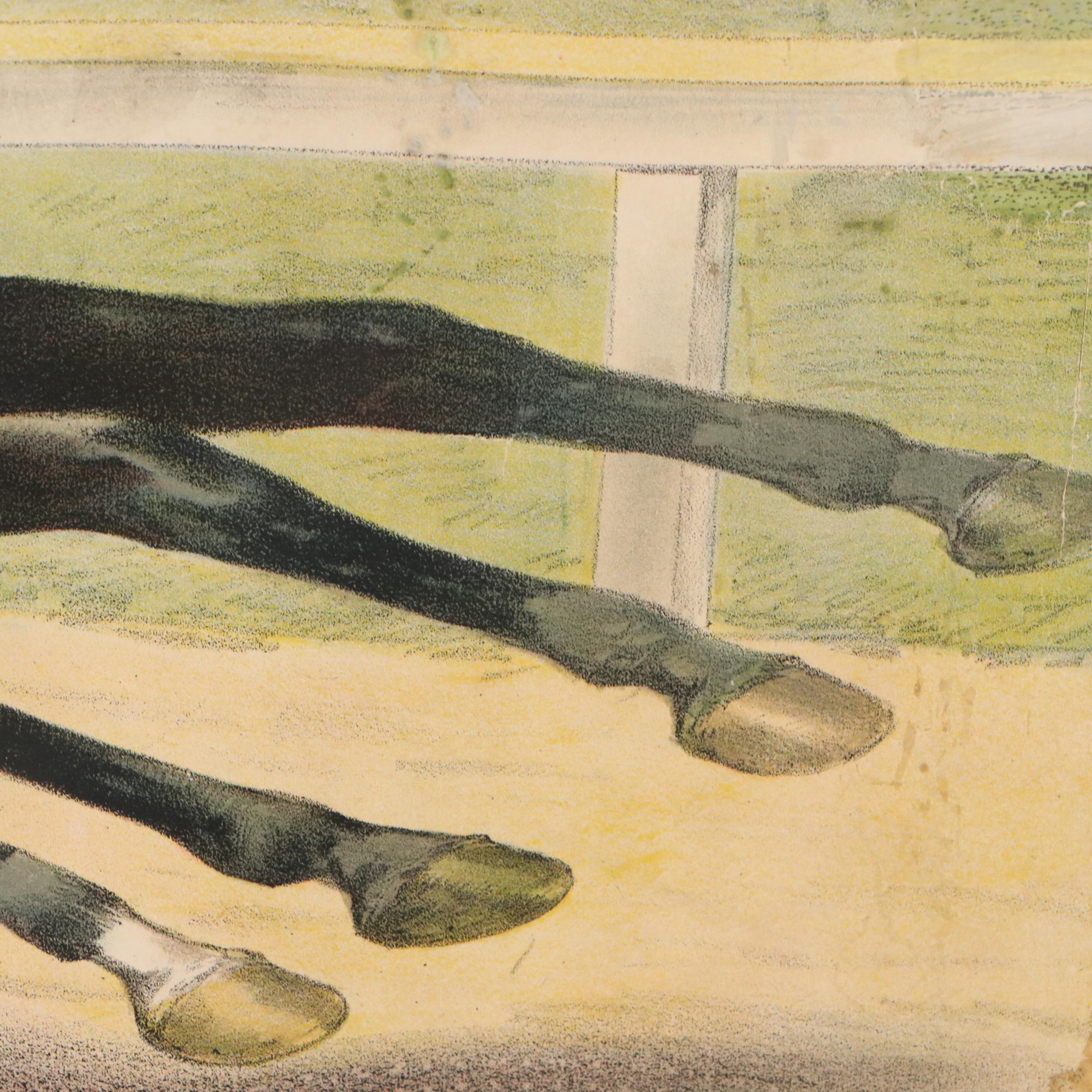 The Courier Lithographing Co. Chromolithograph "Running Race," Late 19th Century