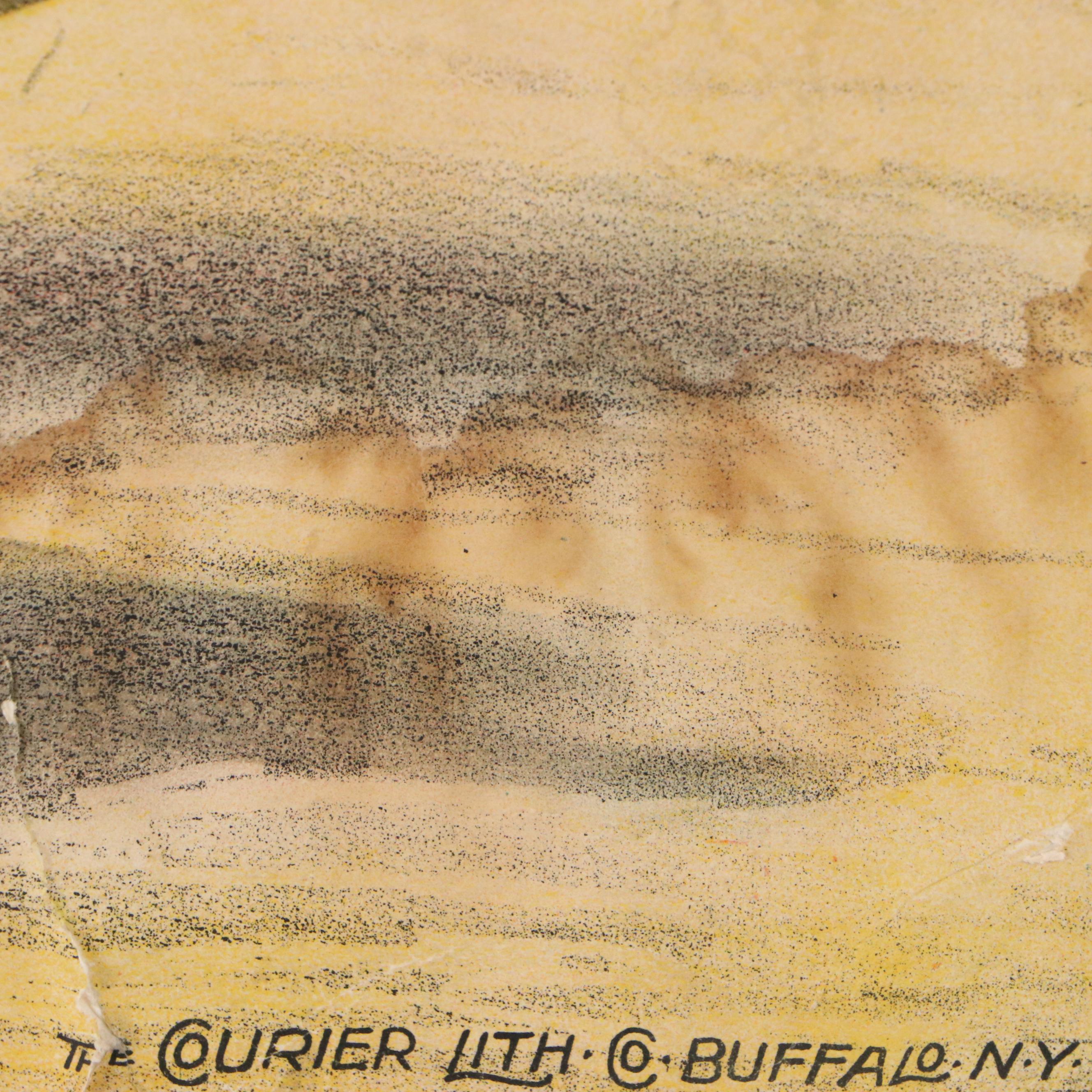 The Courier Lithographing Co. Chromolithograph "Running Race," Late 19th Century