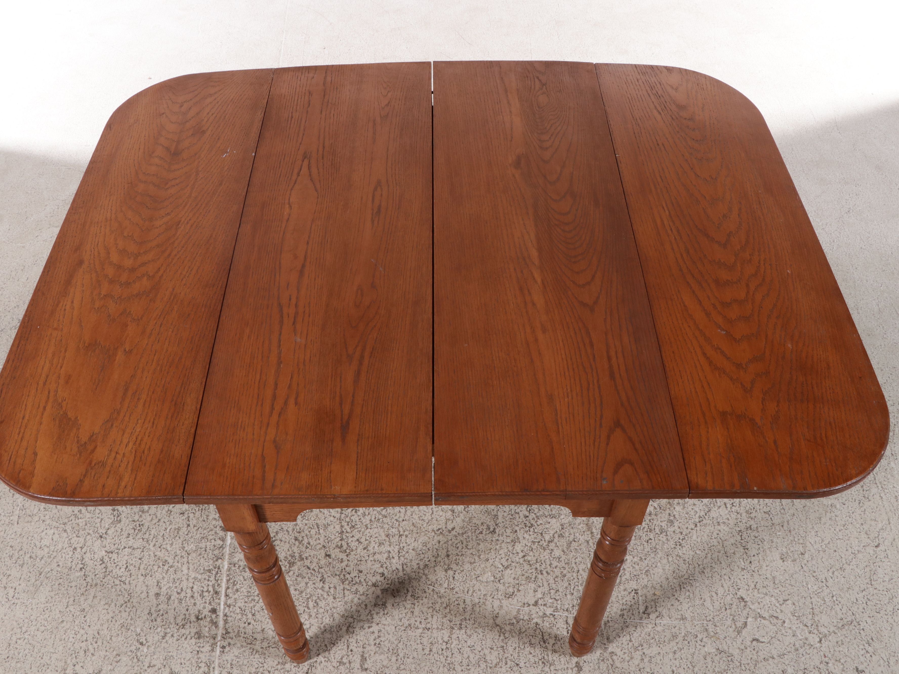 Vintage Handcrafted Frank Lutz Oak Drop-Leaf Table, 1992