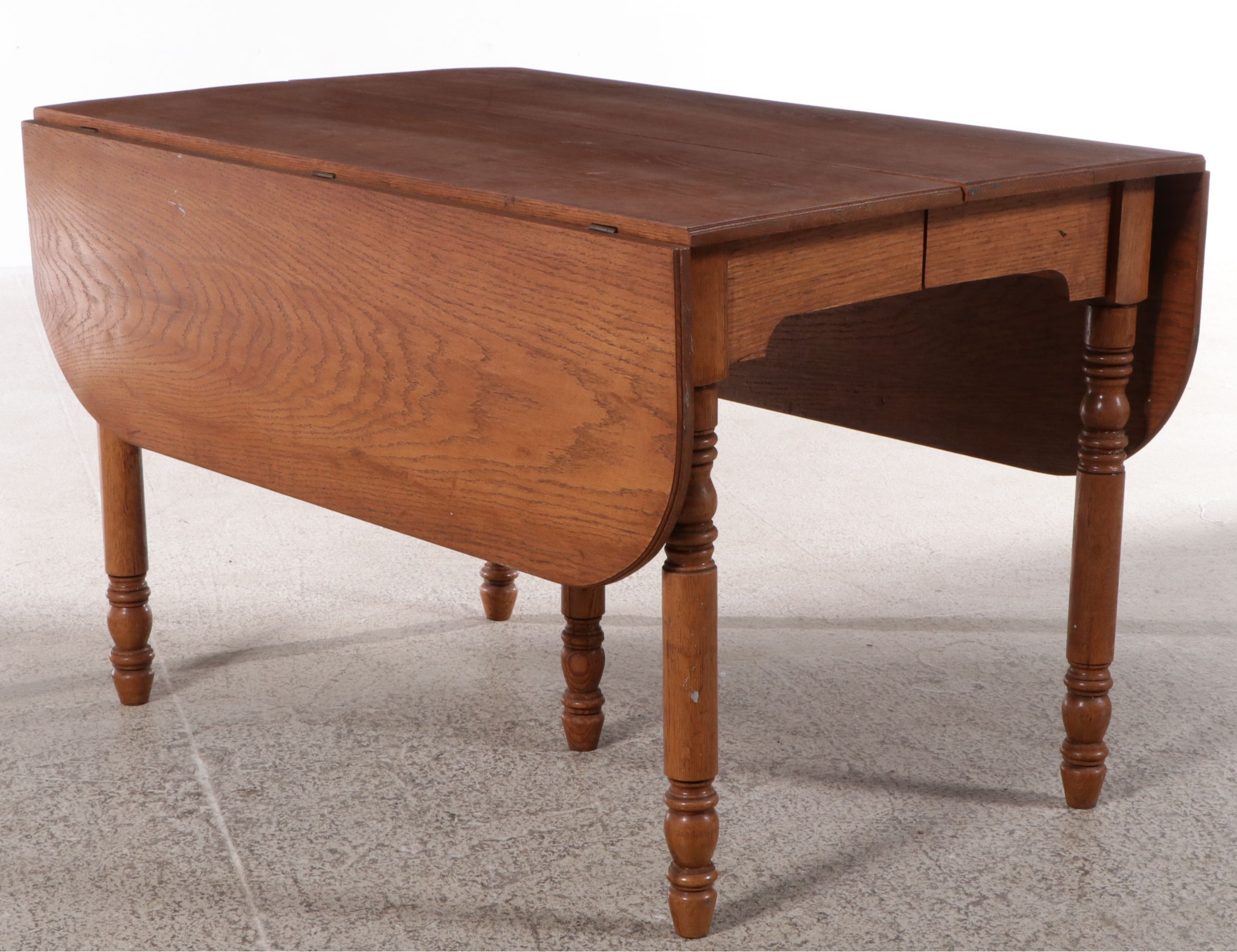 Vintage Handcrafted Frank Lutz Oak Drop-Leaf Table, 1992