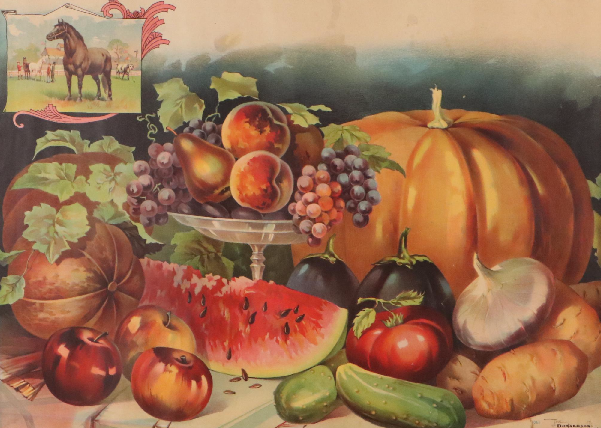 The Donaldson Lithographing Co. Chromolithograph of Fruit Still Life, 1893
