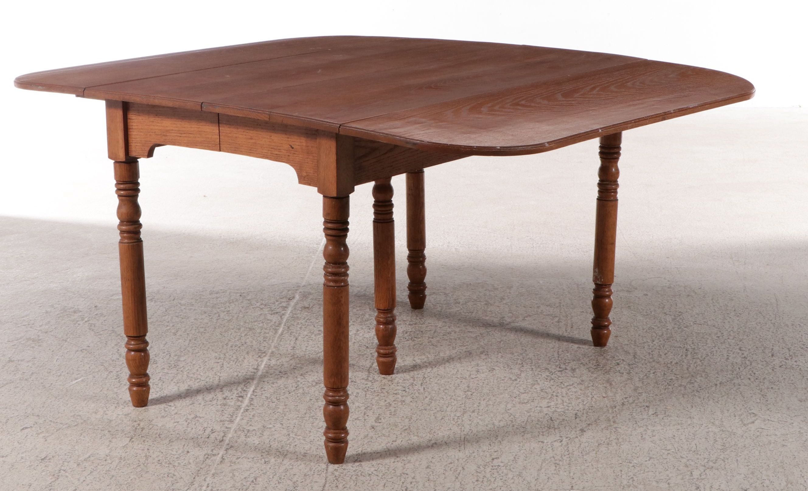 Vintage Handcrafted Frank Lutz Oak Drop-Leaf Table, 1992