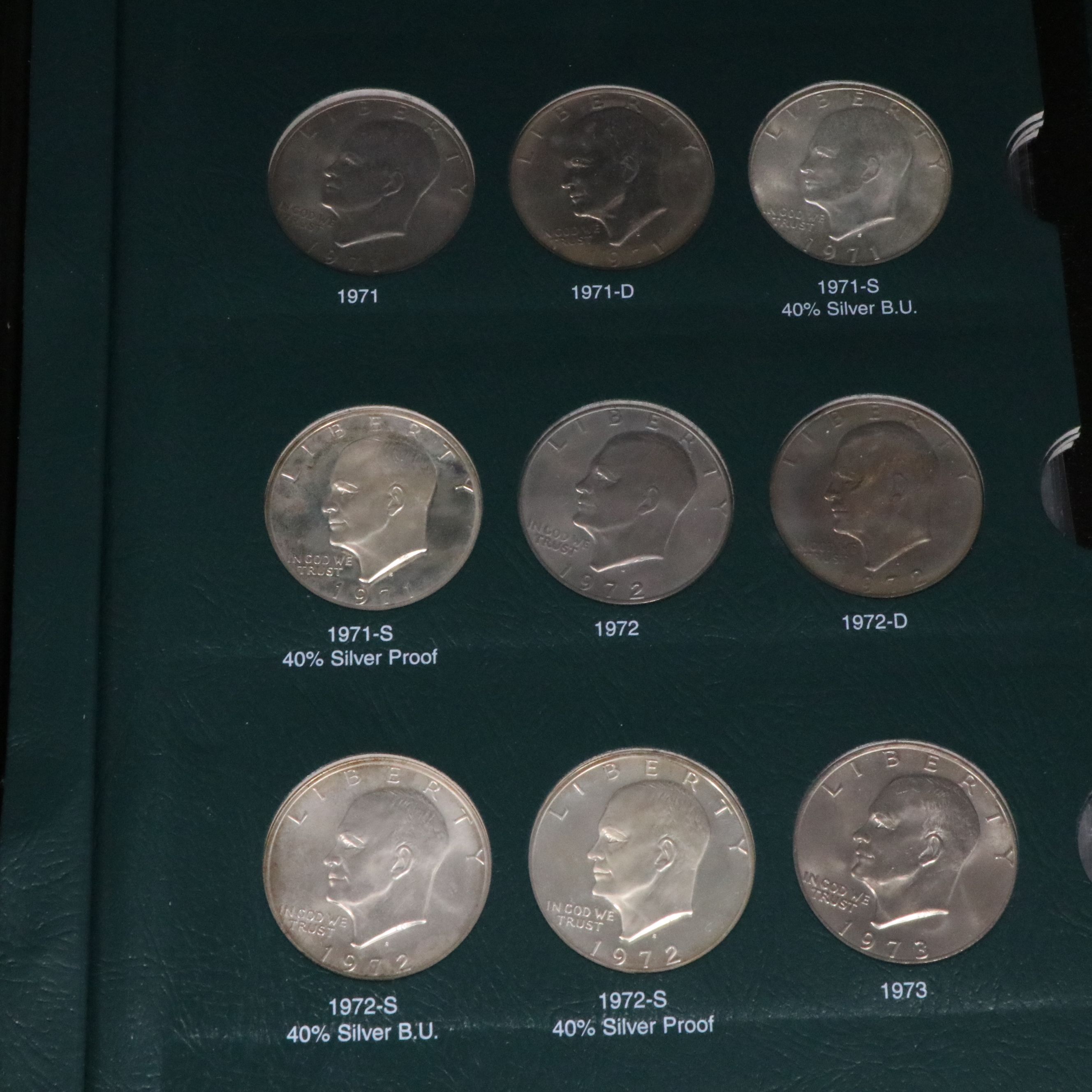 Complete Eisenhower Dollar Collection Including Proofs and Silver Issues