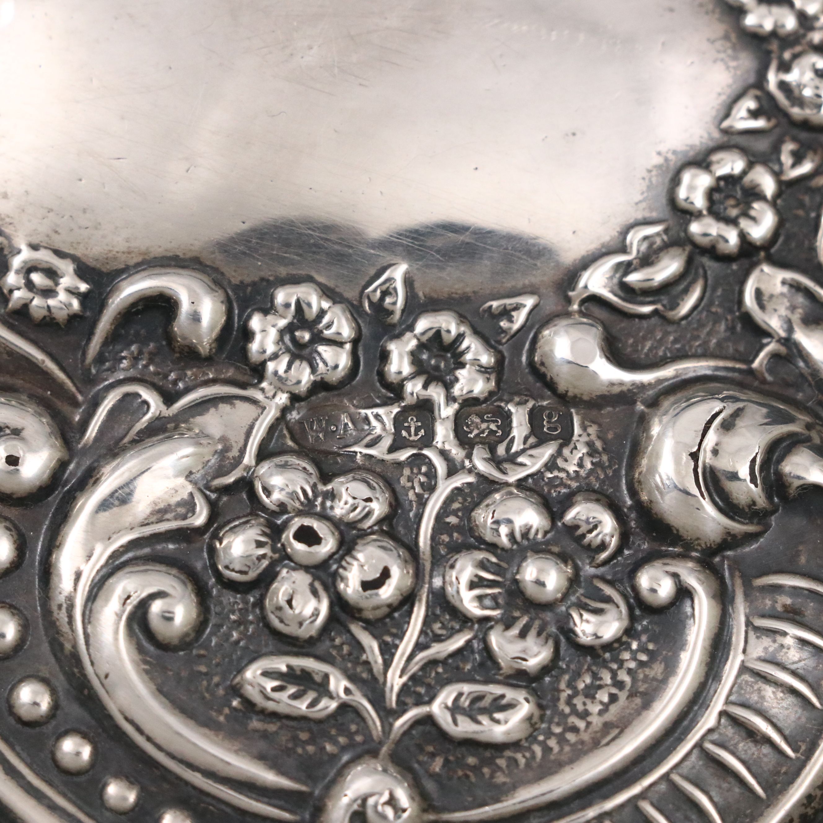 La Coquette Celluloid Mirror with Sterling Silver Hand Mirrors