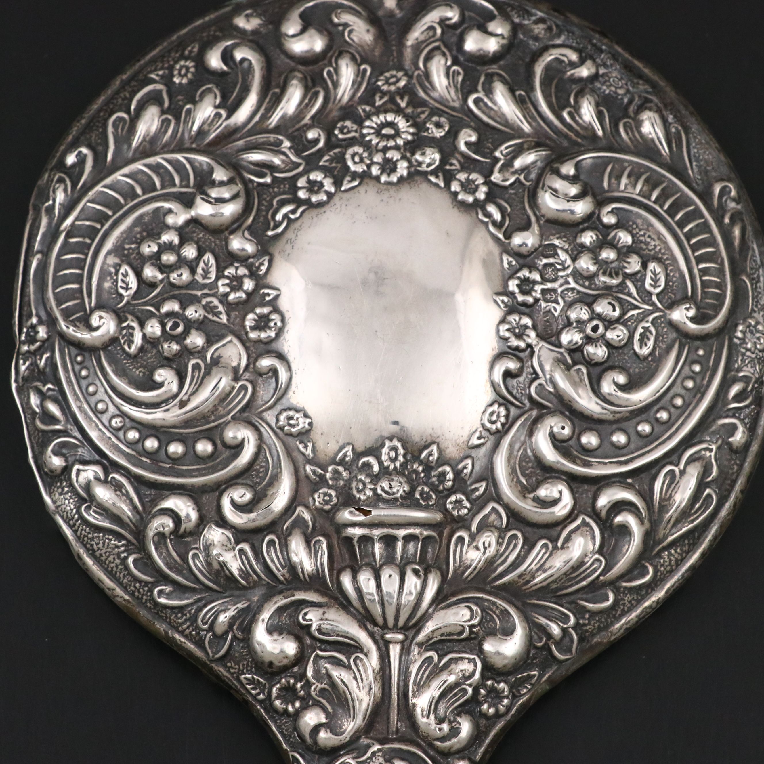 La Coquette Celluloid Mirror with Sterling Silver Hand Mirrors