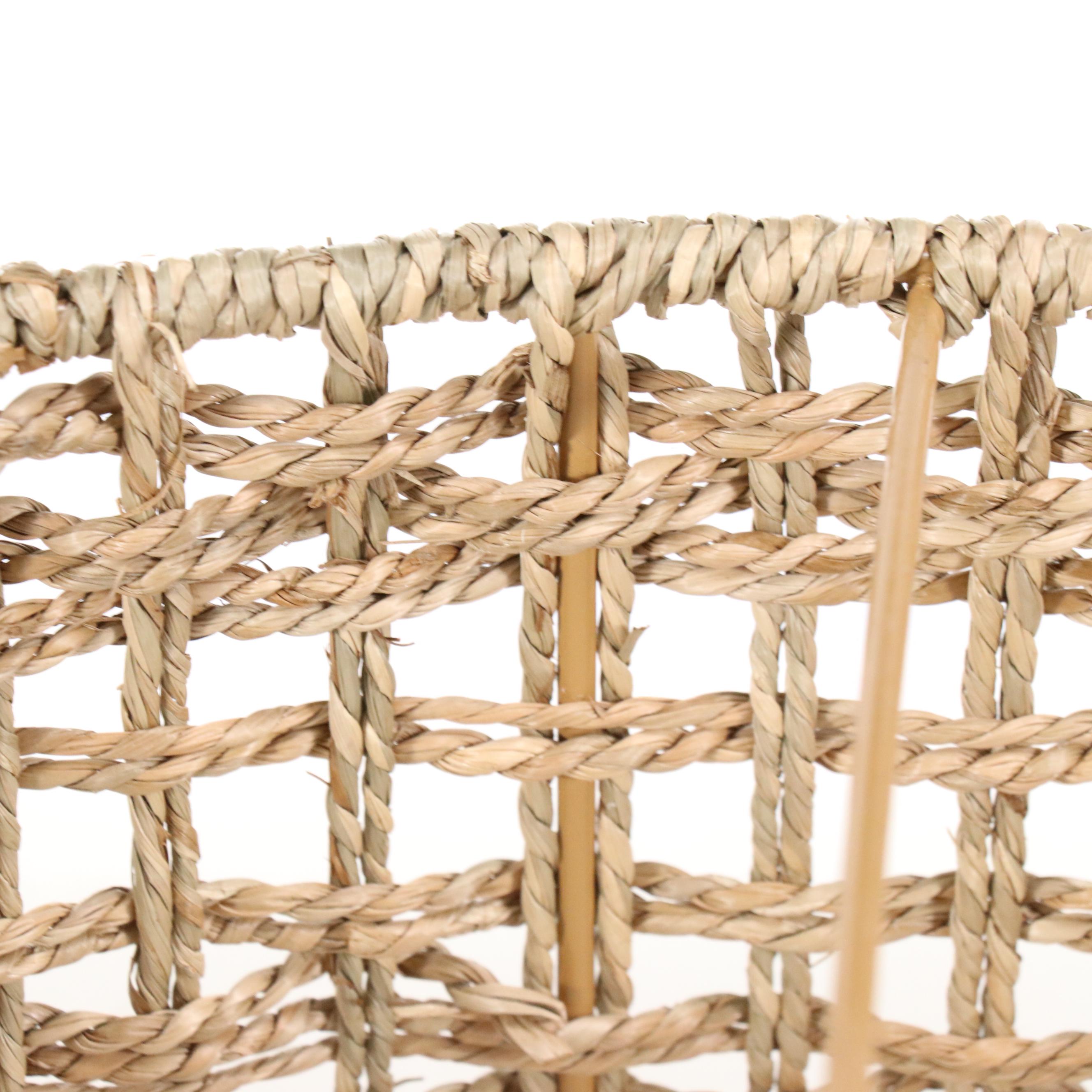 Drum Jute Wicker Five-Arm Pendant Light, 21st Century