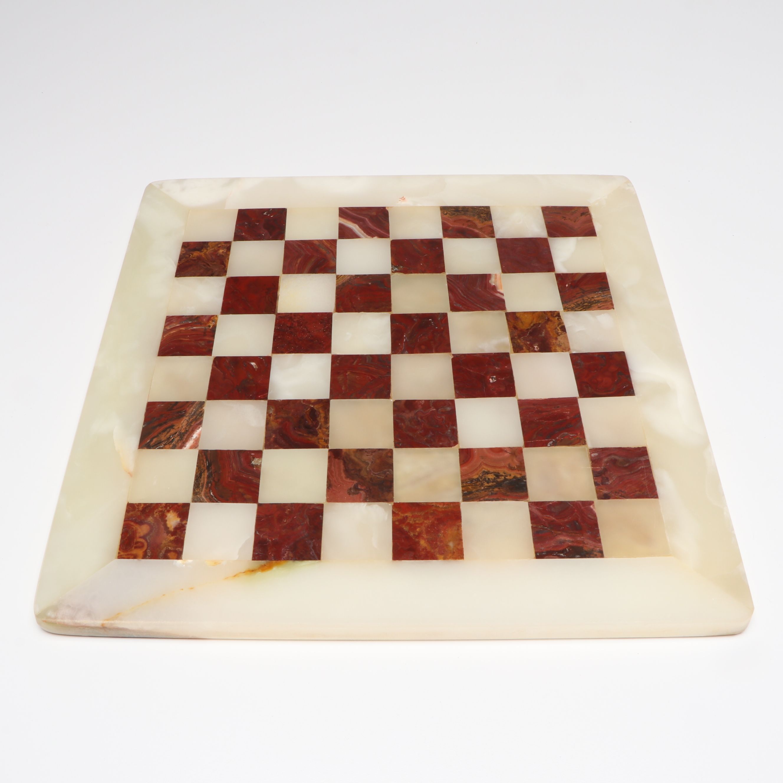 Carved Marble and Onyx Chess Set with Presentation Box