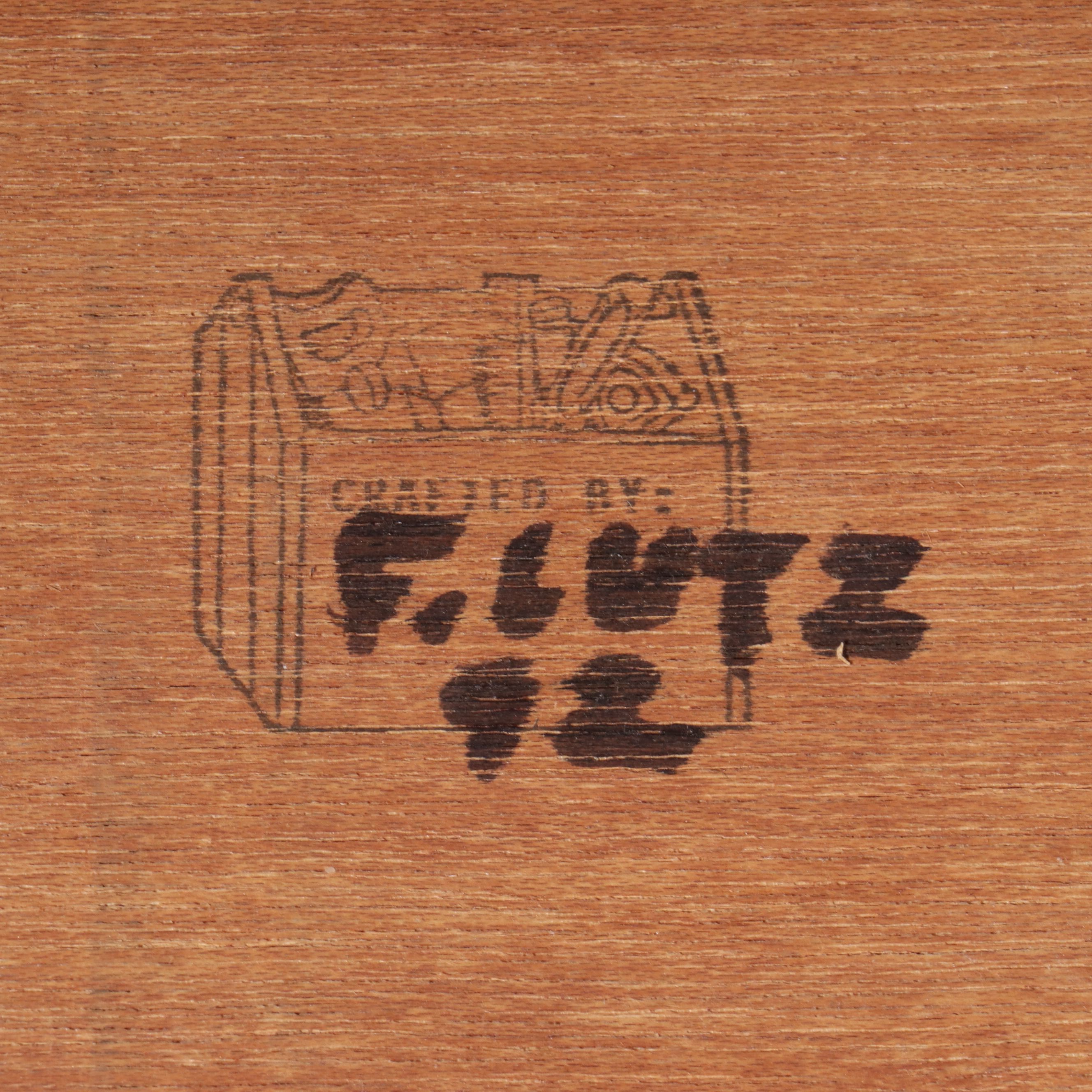 F. Lutz and Other American Sheraton Style Two Drawer Oak Tables