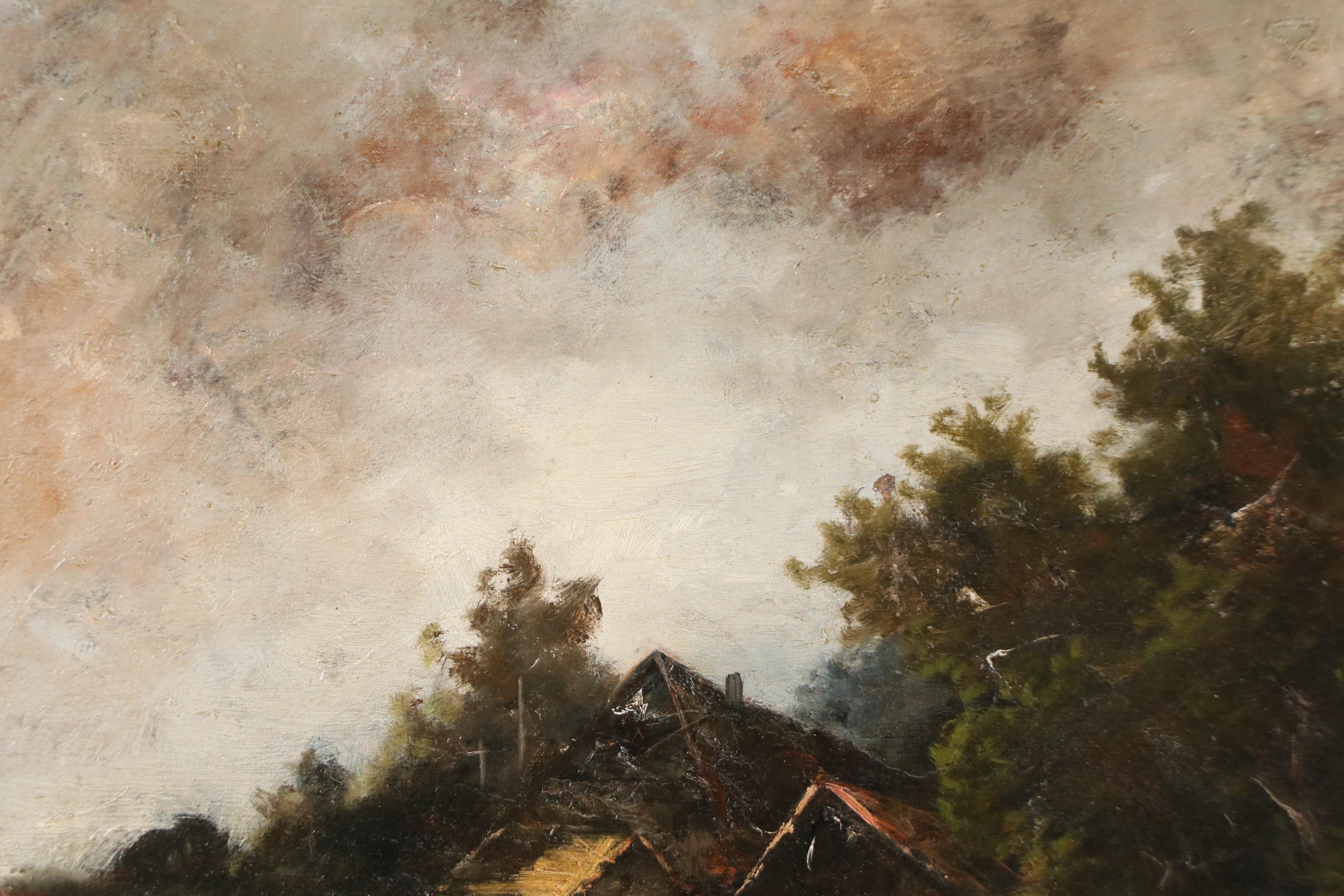 Oil Painting of Landscape with Millhouse, Early to Mid-20th Century
