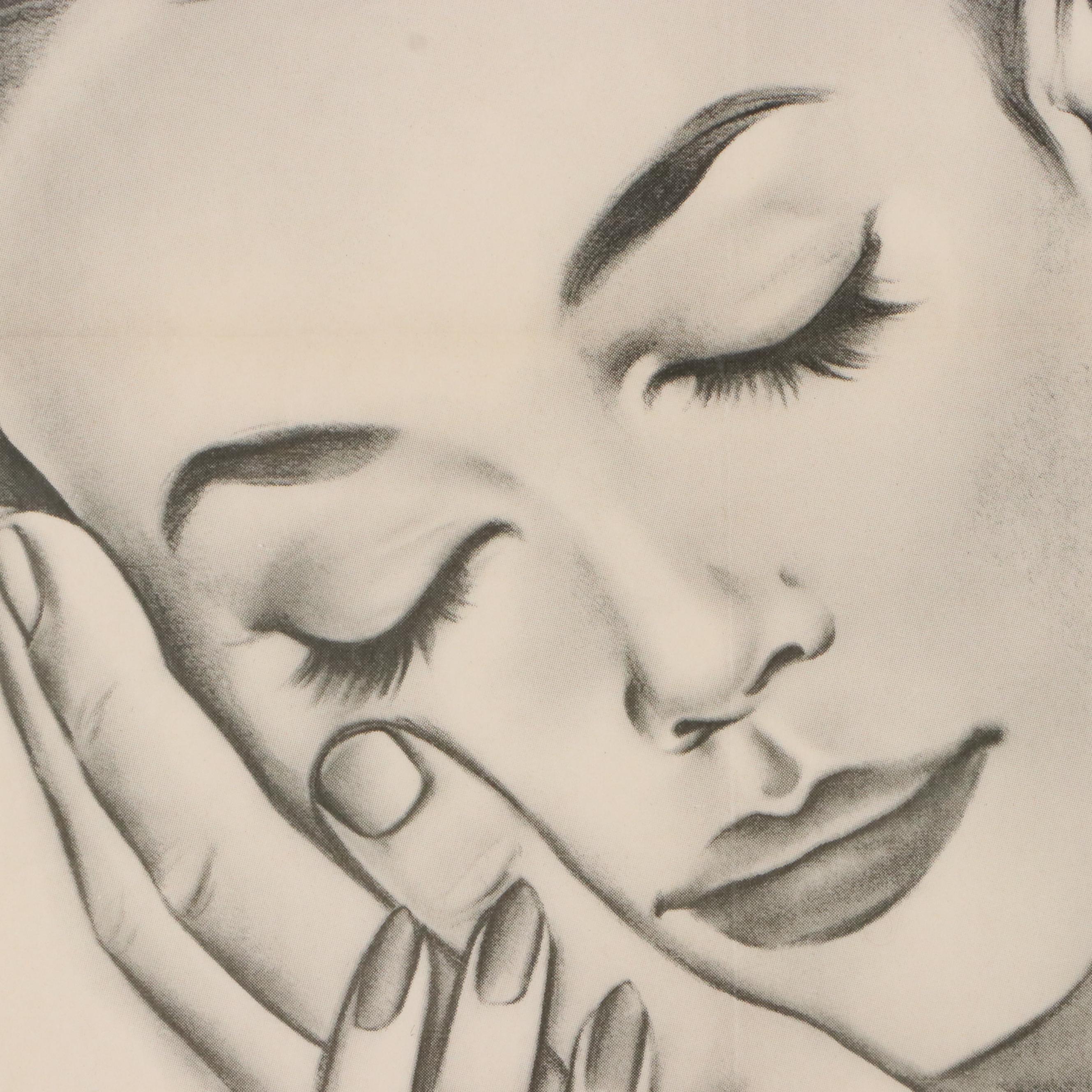 "Les Amants" Offset Lithograph Movie Poster After Georges Allard