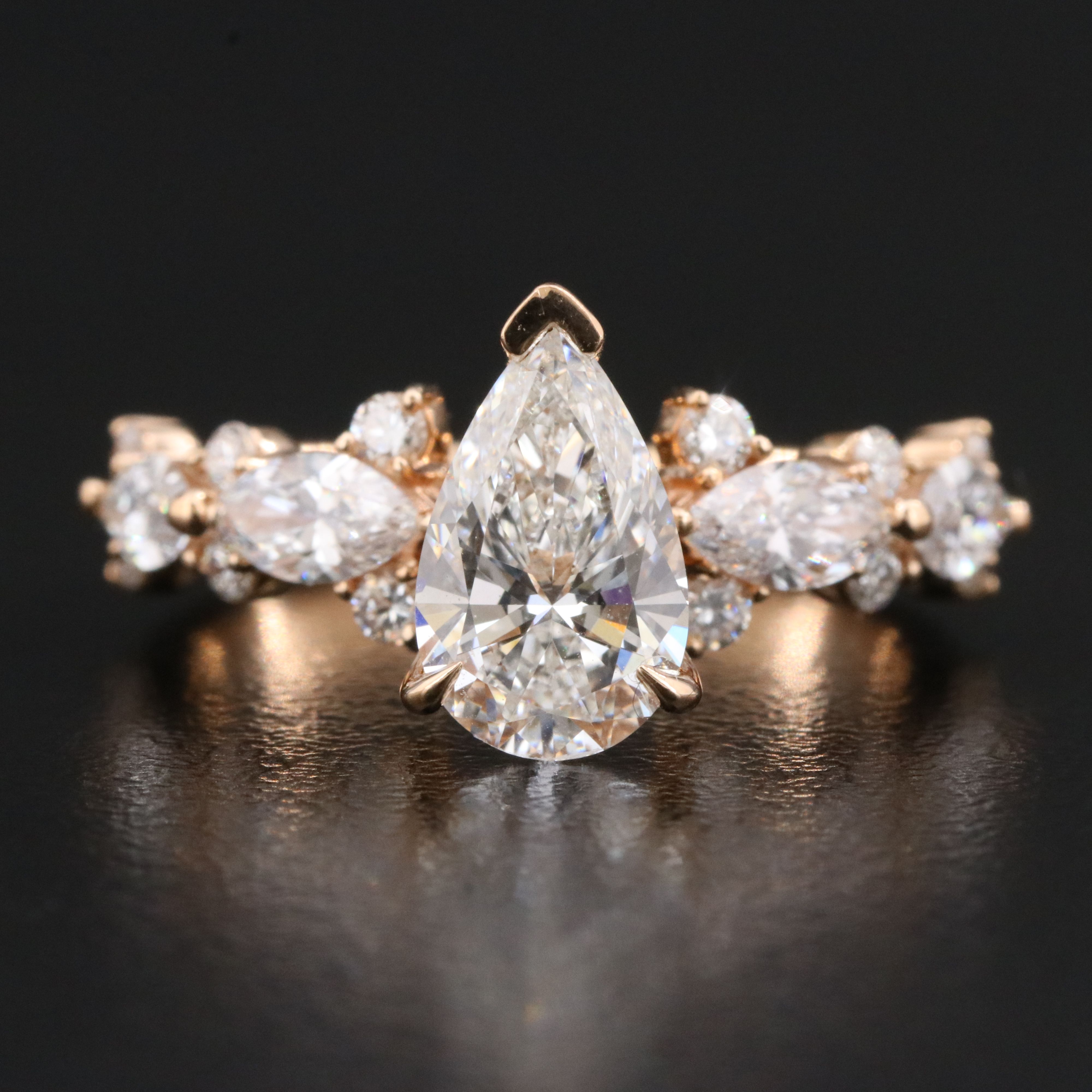 14K Rose Gold 2.80 CTW Lab Grown Diamond Ring with Online IGI Report