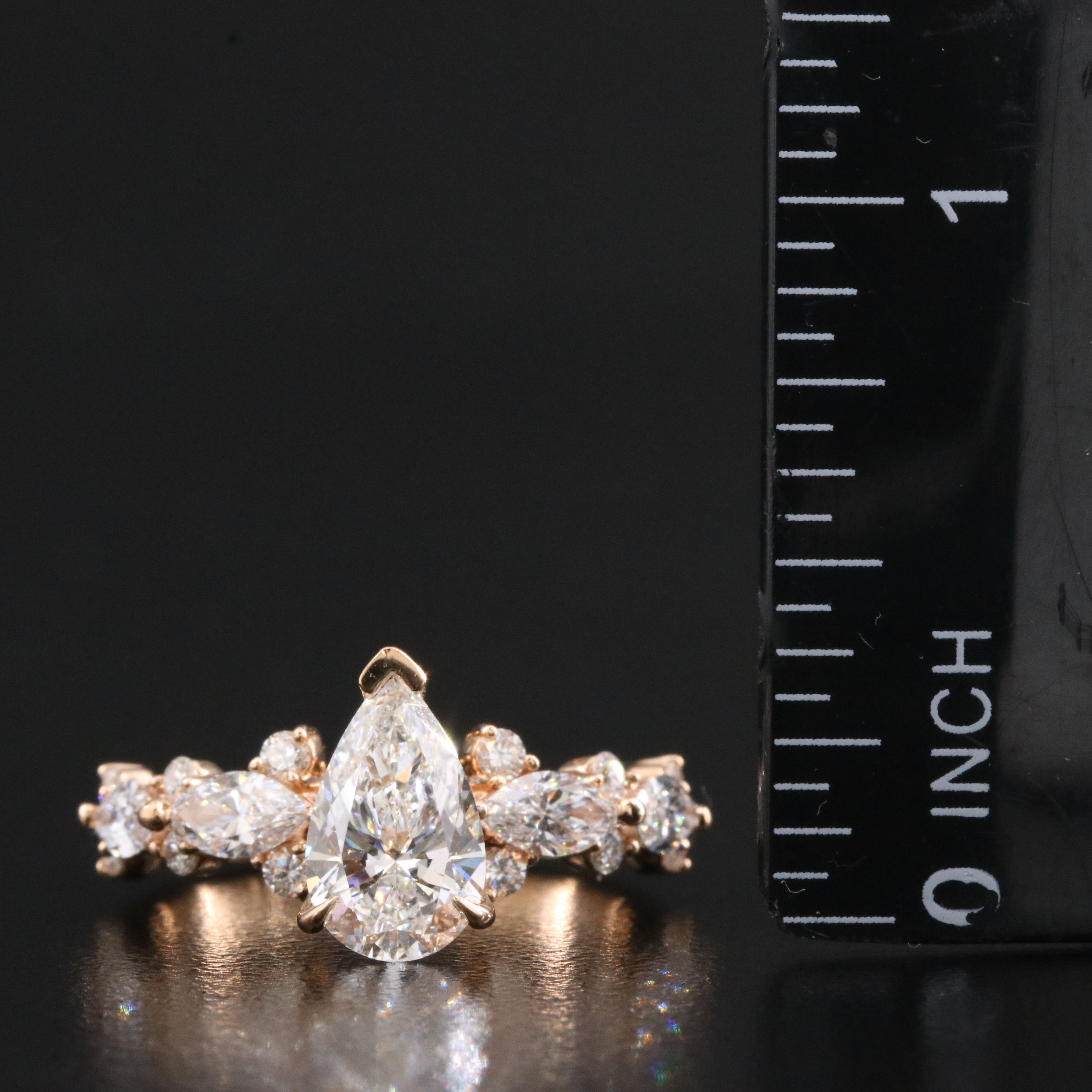 14K Rose Gold 2.80 CTW Lab Grown Diamond Ring with Online IGI Report