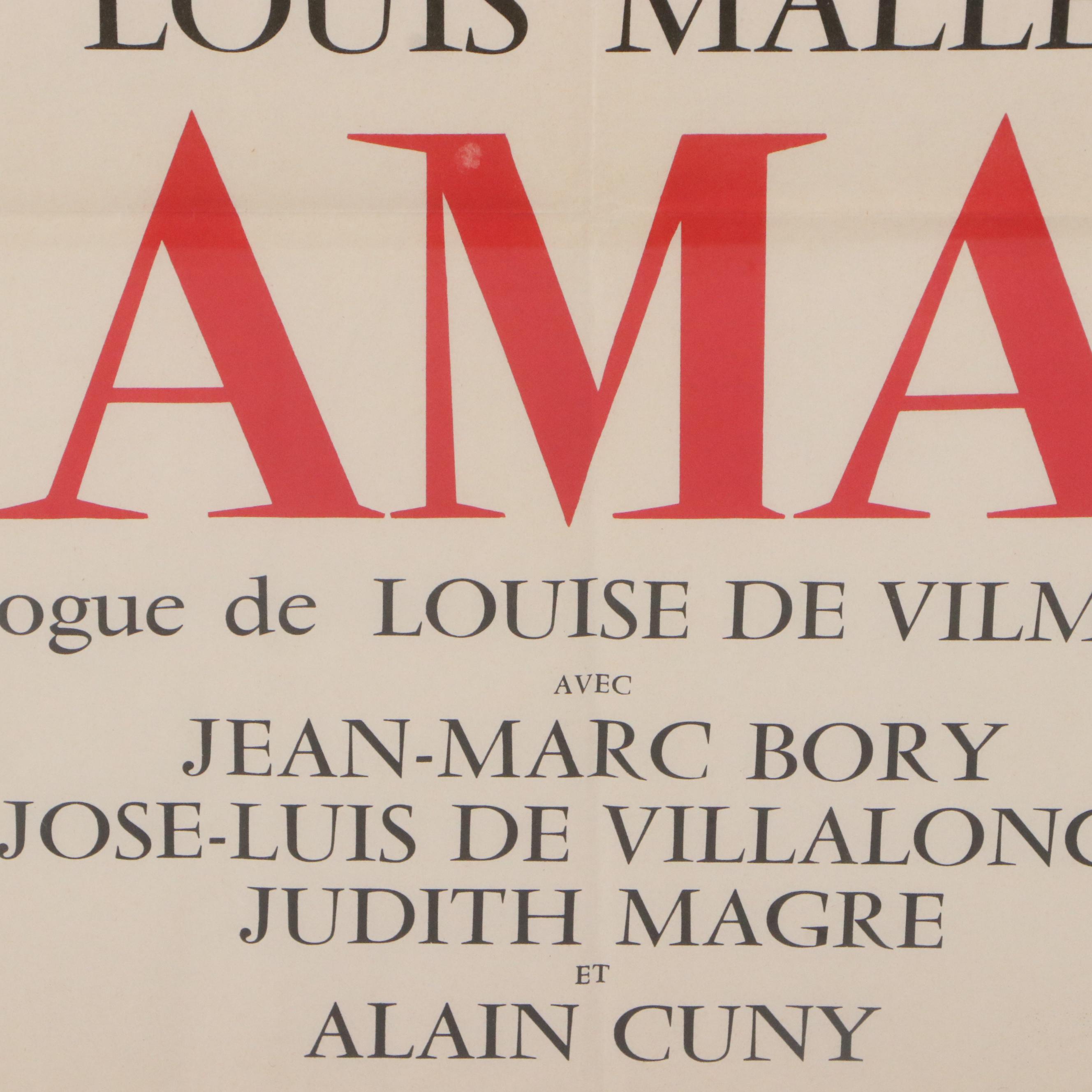 "Les Amants" Offset Lithograph Movie Poster After Georges Allard