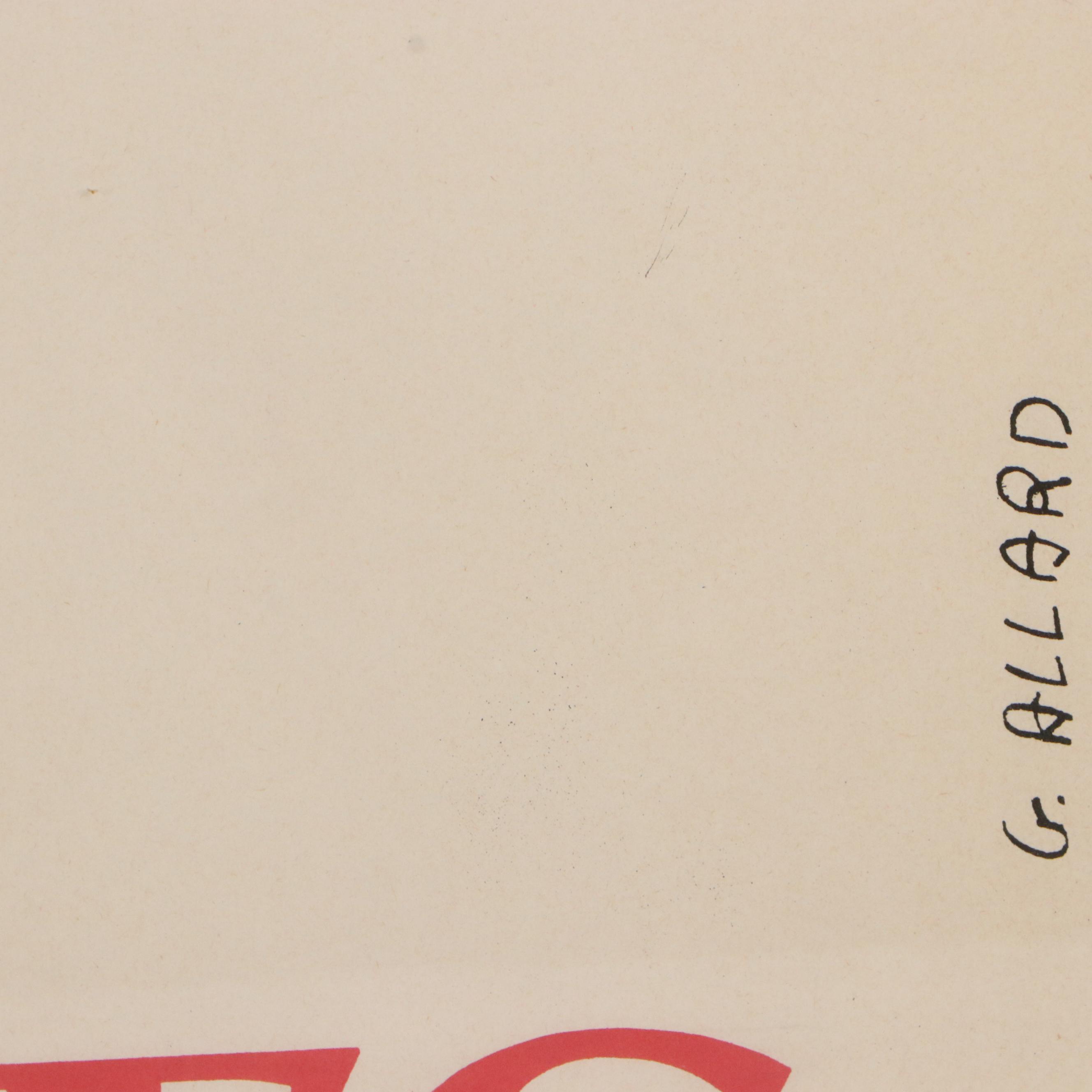 "Les Amants" Offset Lithograph Movie Poster After Georges Allard