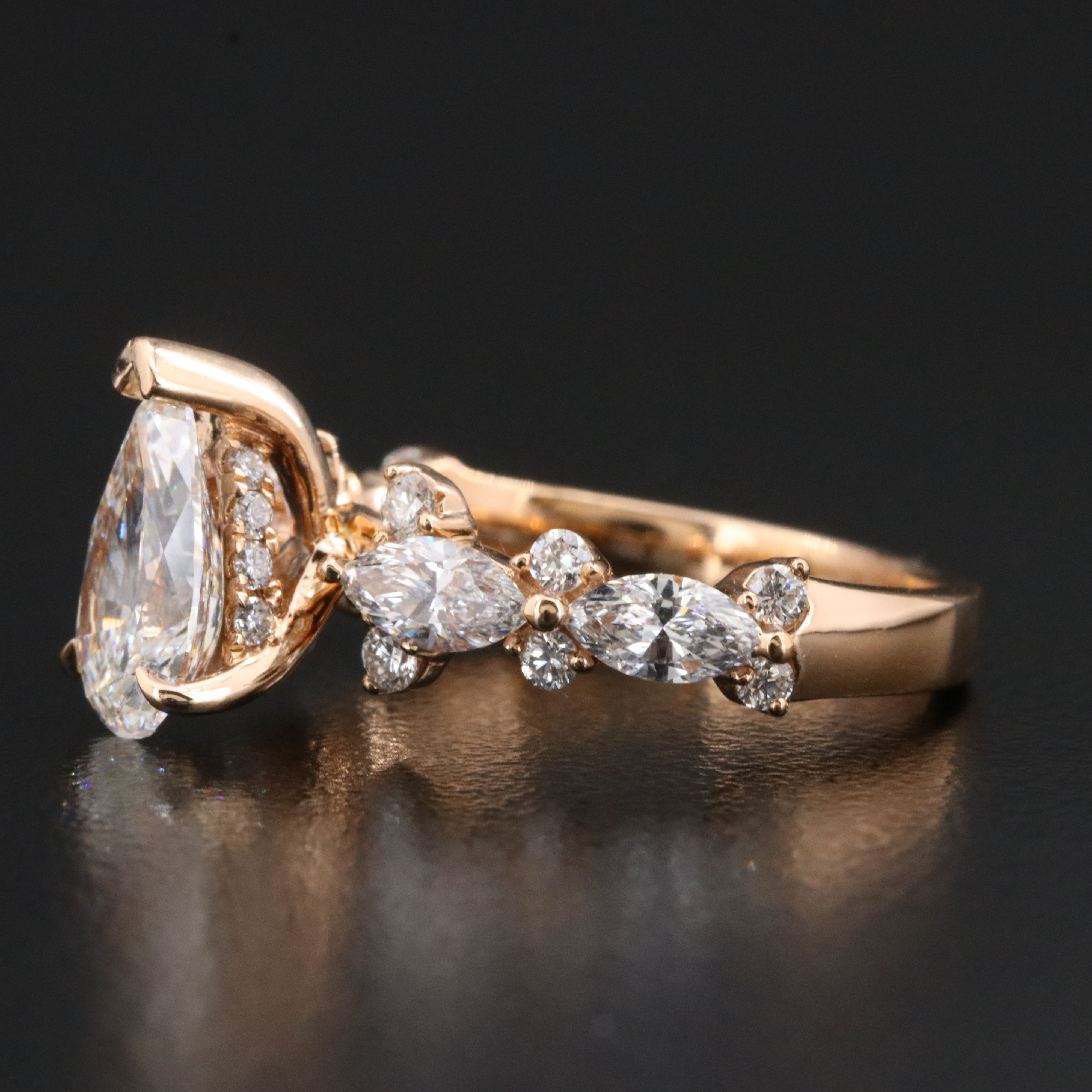 14K Rose Gold 2.80 CTW Lab Grown Diamond Ring with Online IGI Report