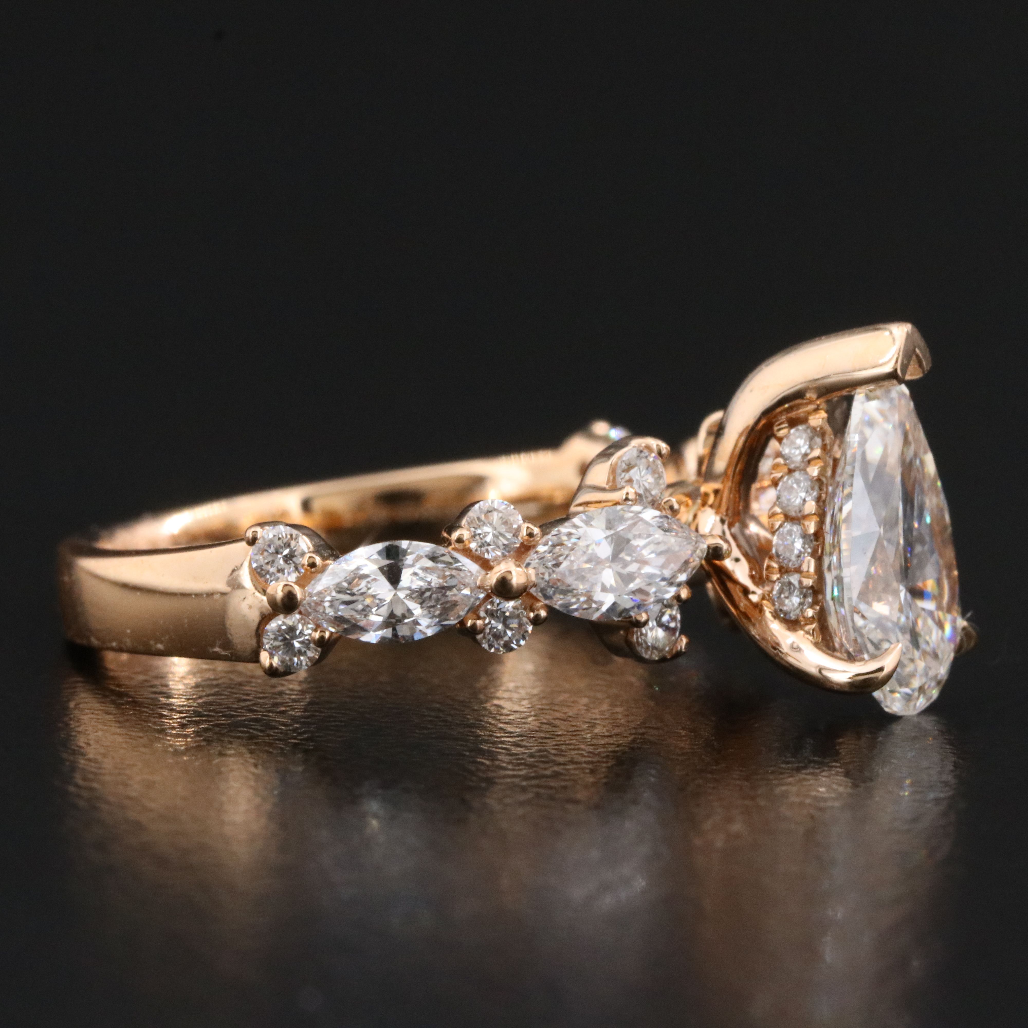 14K Rose Gold 2.80 CTW Lab Grown Diamond Ring with Online IGI Report