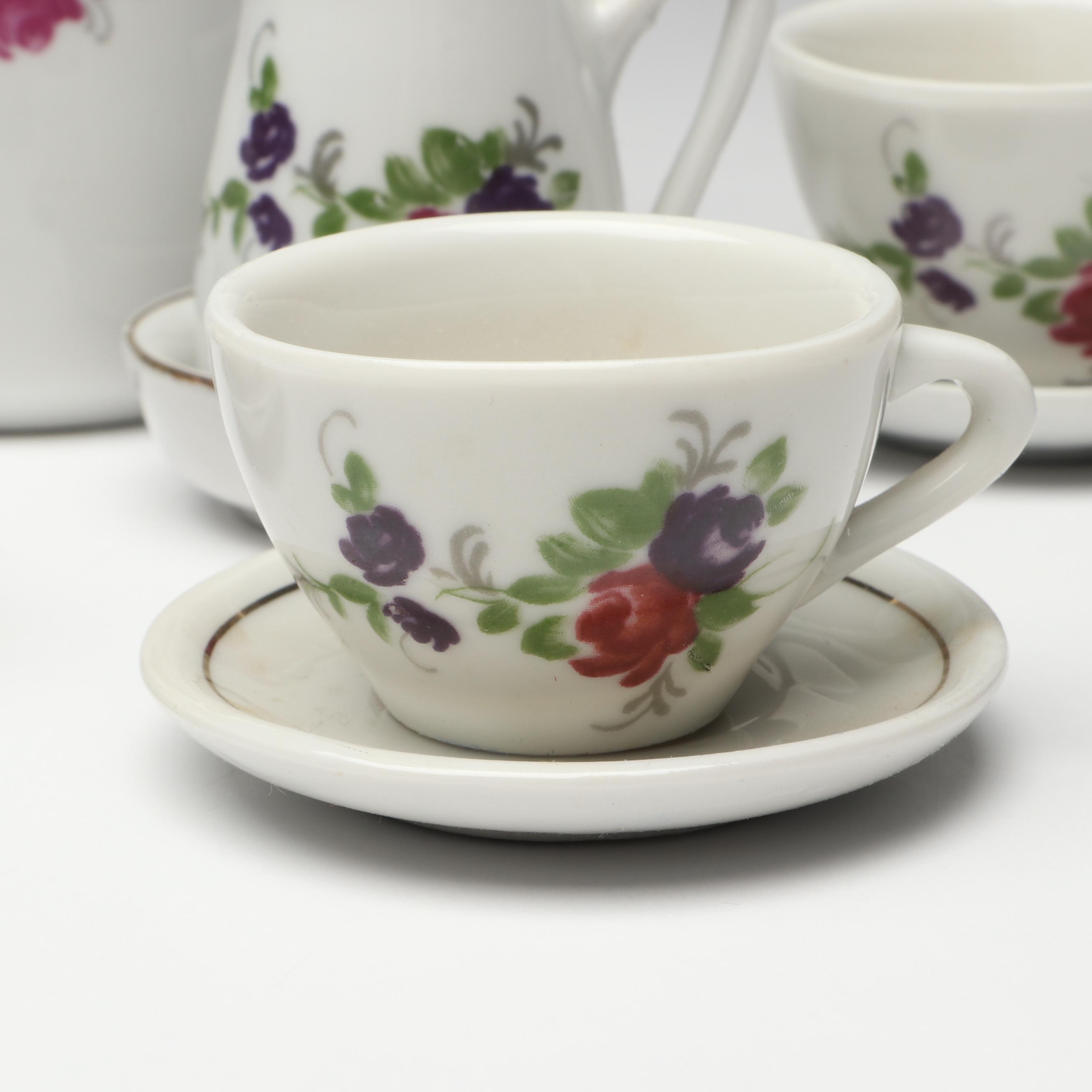 East German Porzellan Kinderservice Porcelain Toy Tea Set