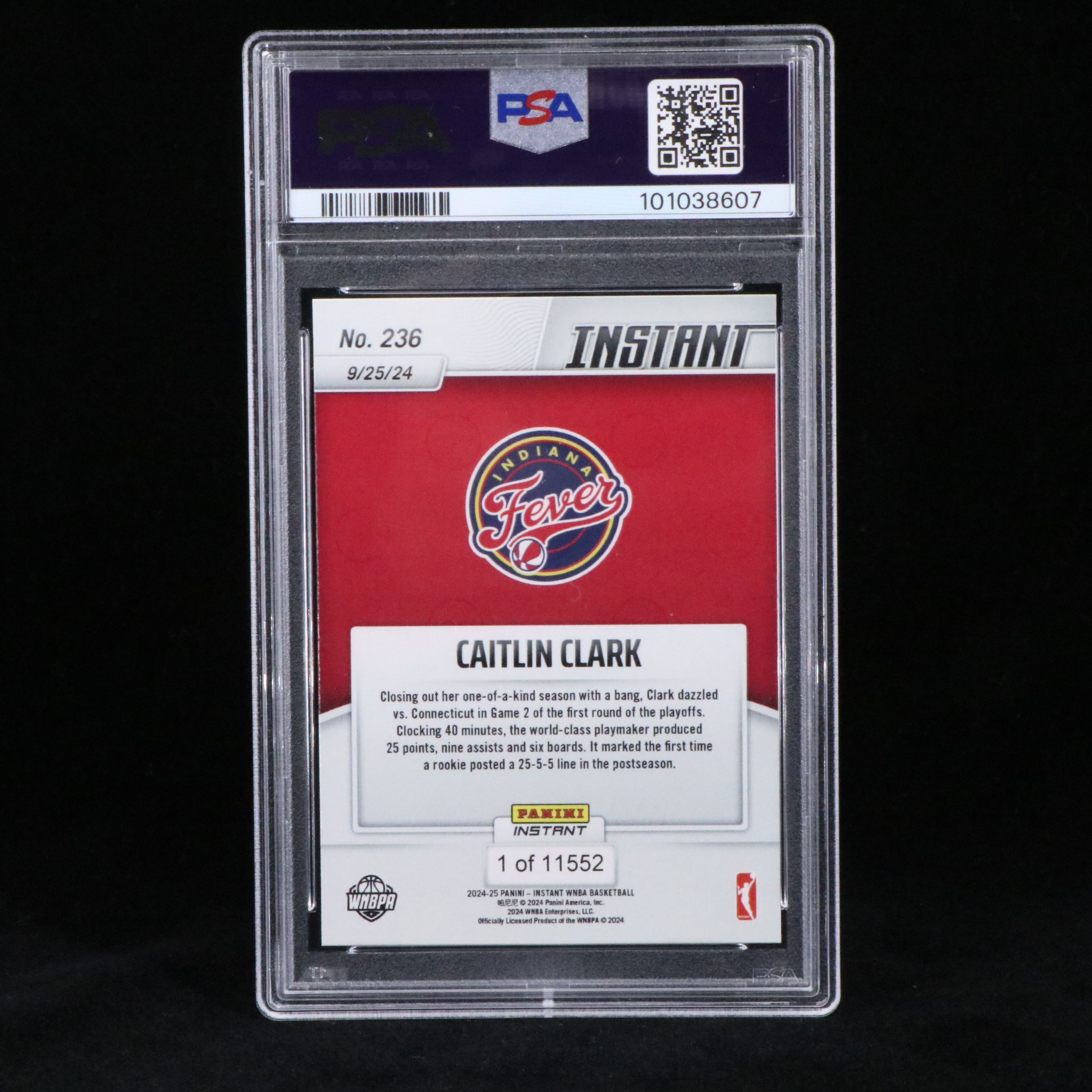 2024 Panini Instant Caitlin Clark Rookie Basketball Card Graded PSA 10