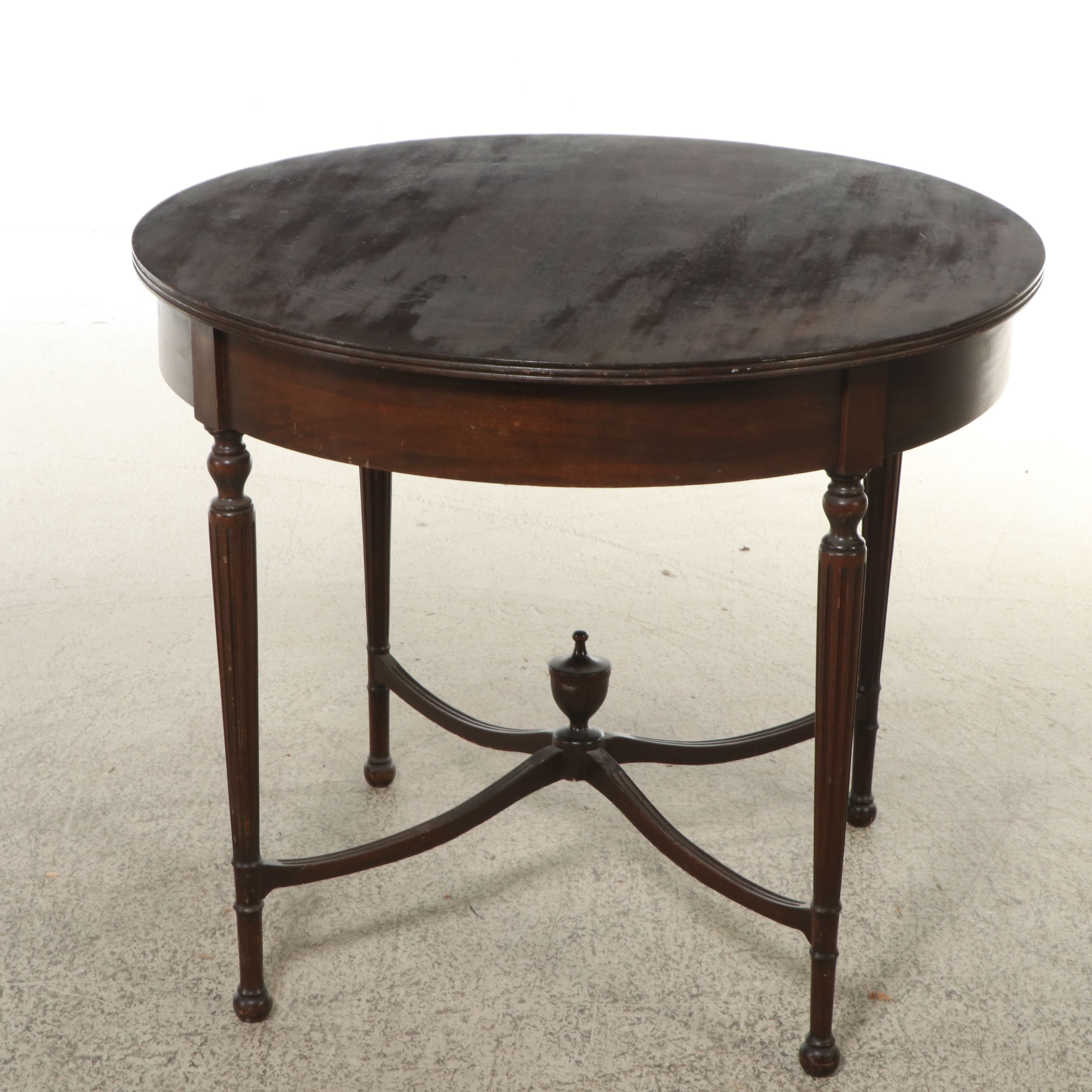 Frank E. Lutz Edwardian Style Mahogany Hall Table, 1931