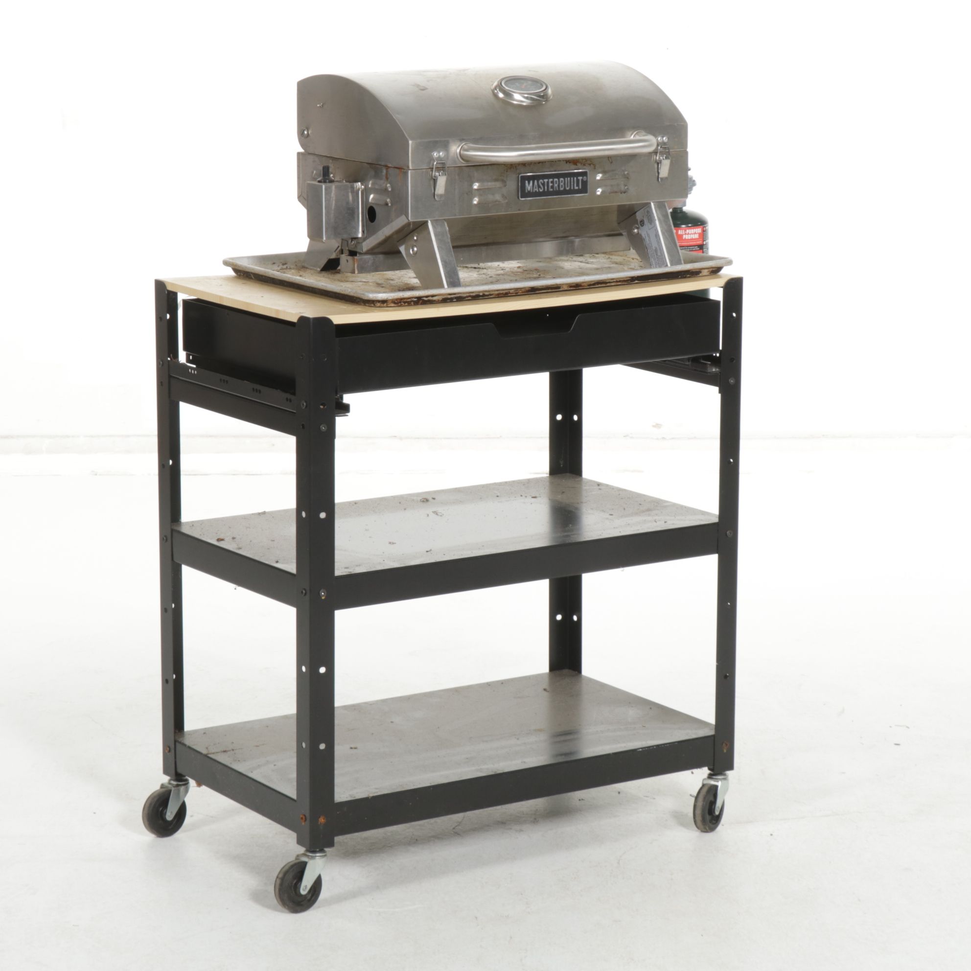 Masterbuilt Portable LP Gas Grill with Rolling Cart and Cover