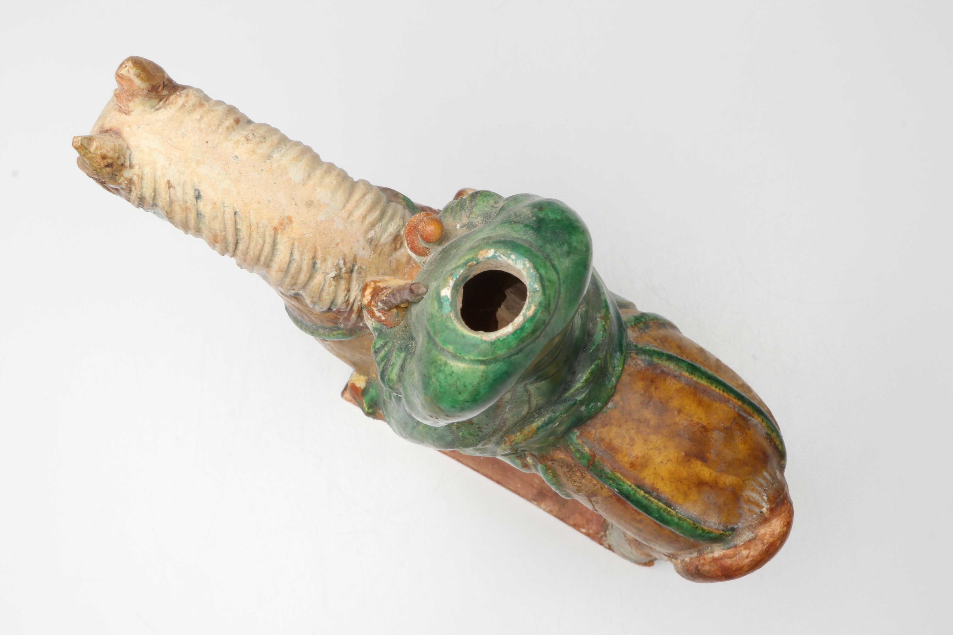 Ming Dynasty Style Sancai Glaze Ceramic Horseman and Other Votive Figures