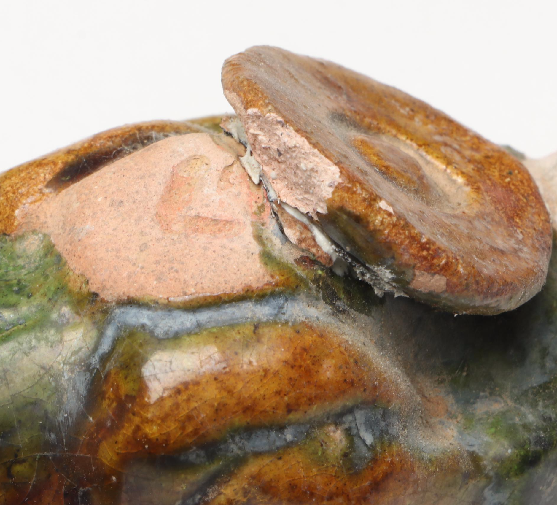 Ming Dynasty Style Sancai Glaze Ceramic Horseman and Other Votive Figures