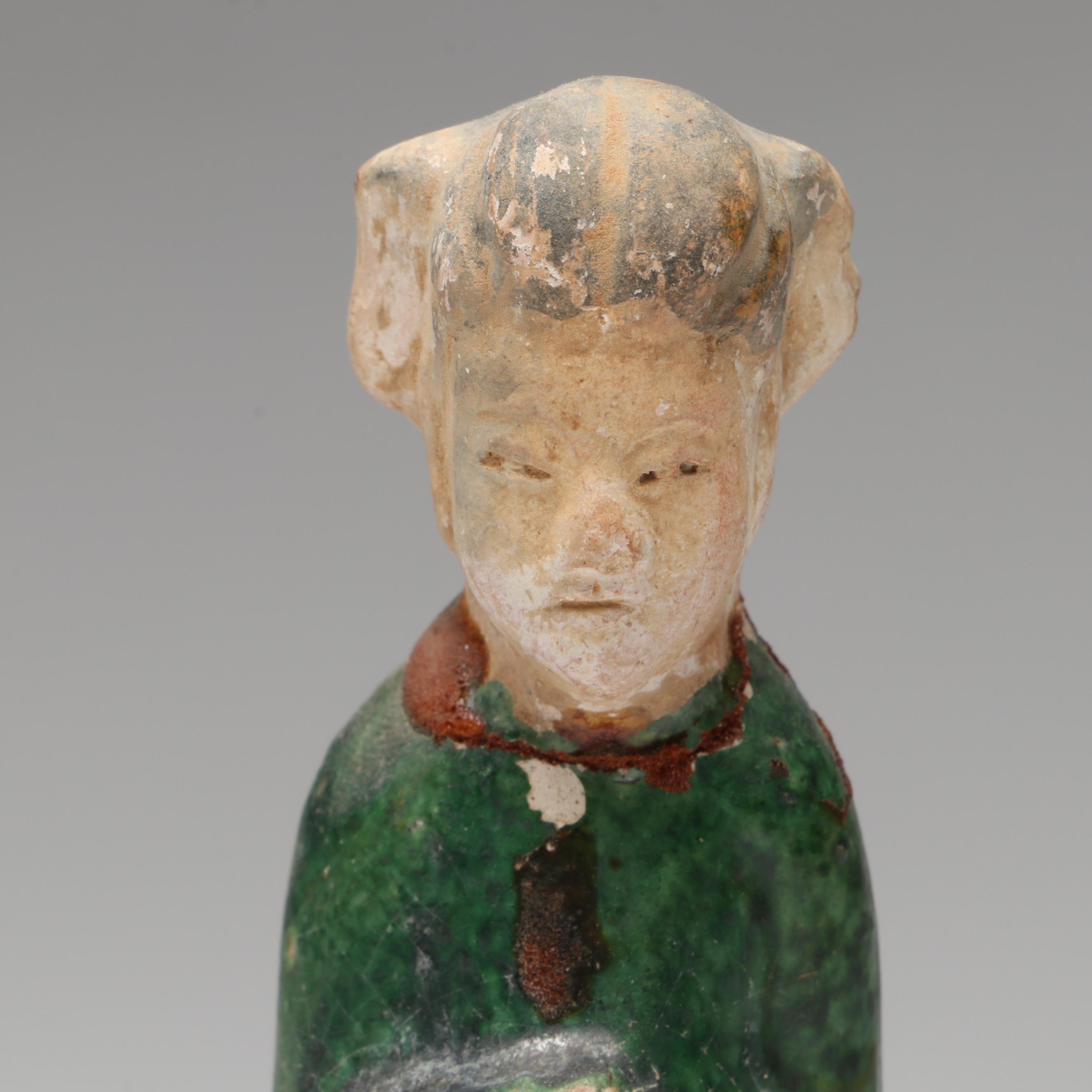 Ming Dynasty Style Sancai Glaze Ceramic Horseman and Other Votive Figures