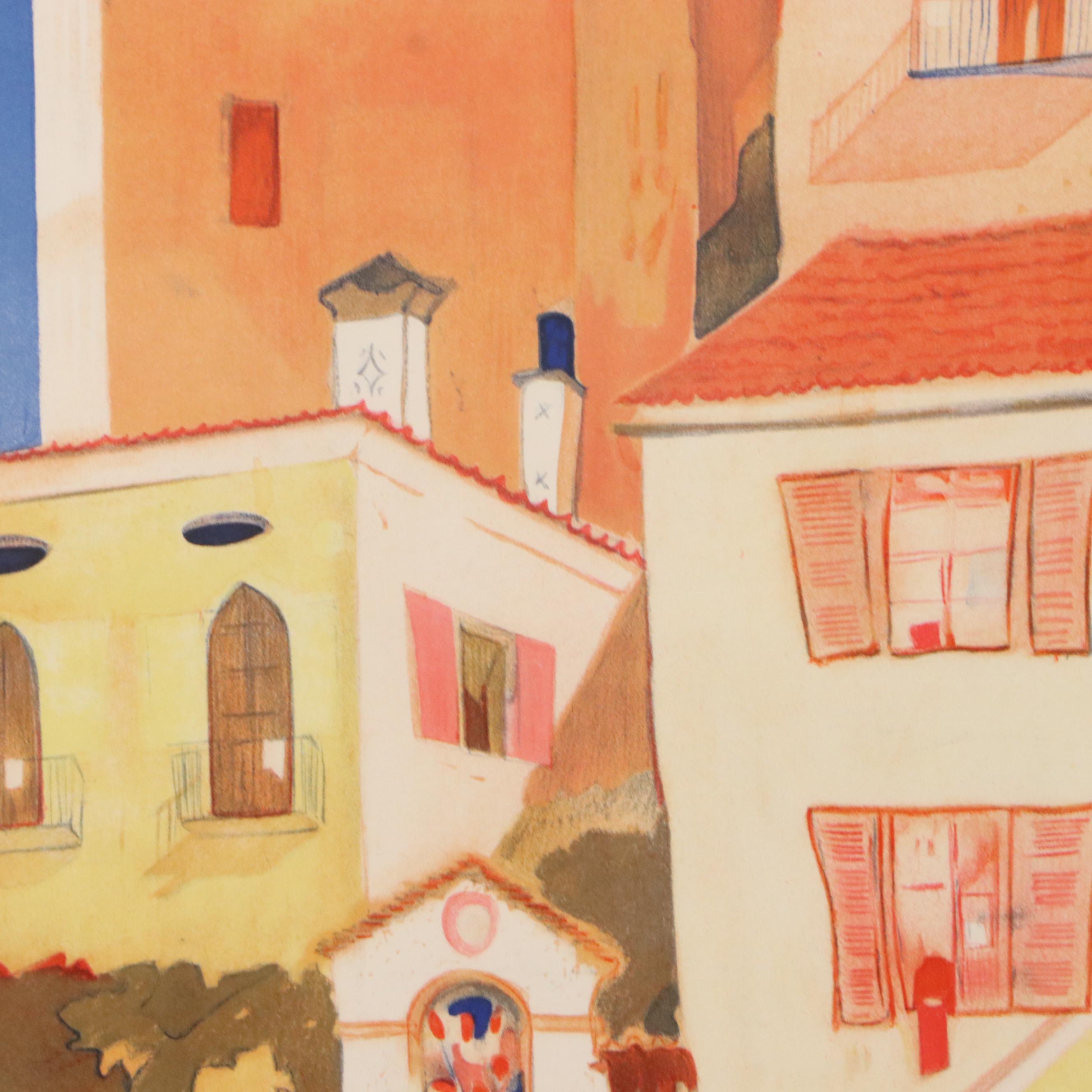 Swedish Tourism Advertisement Lithograph Poster After Daniele Buzzi "Ticino"