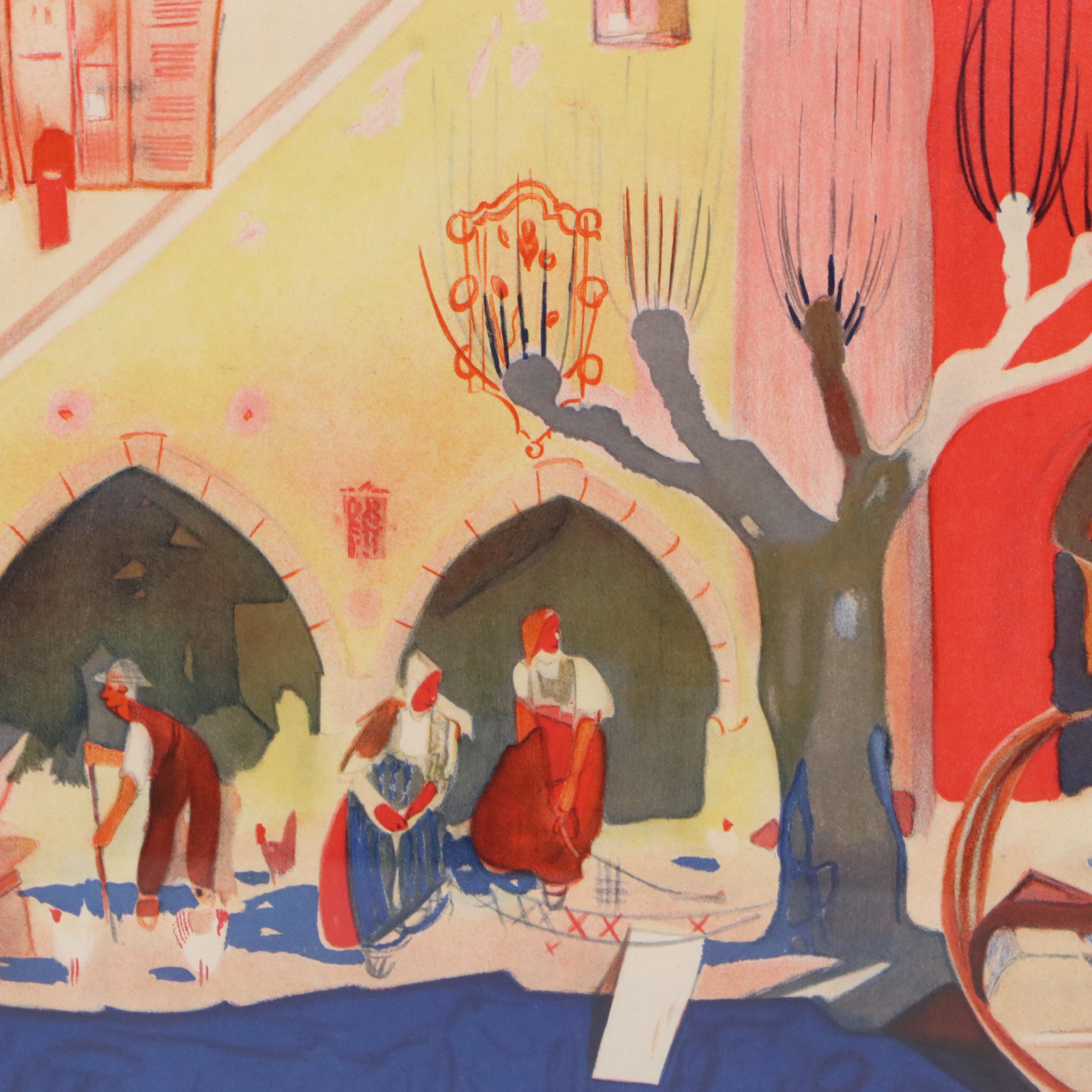 Swedish Tourism Advertisement Lithograph Poster After Daniele Buzzi "Ticino"