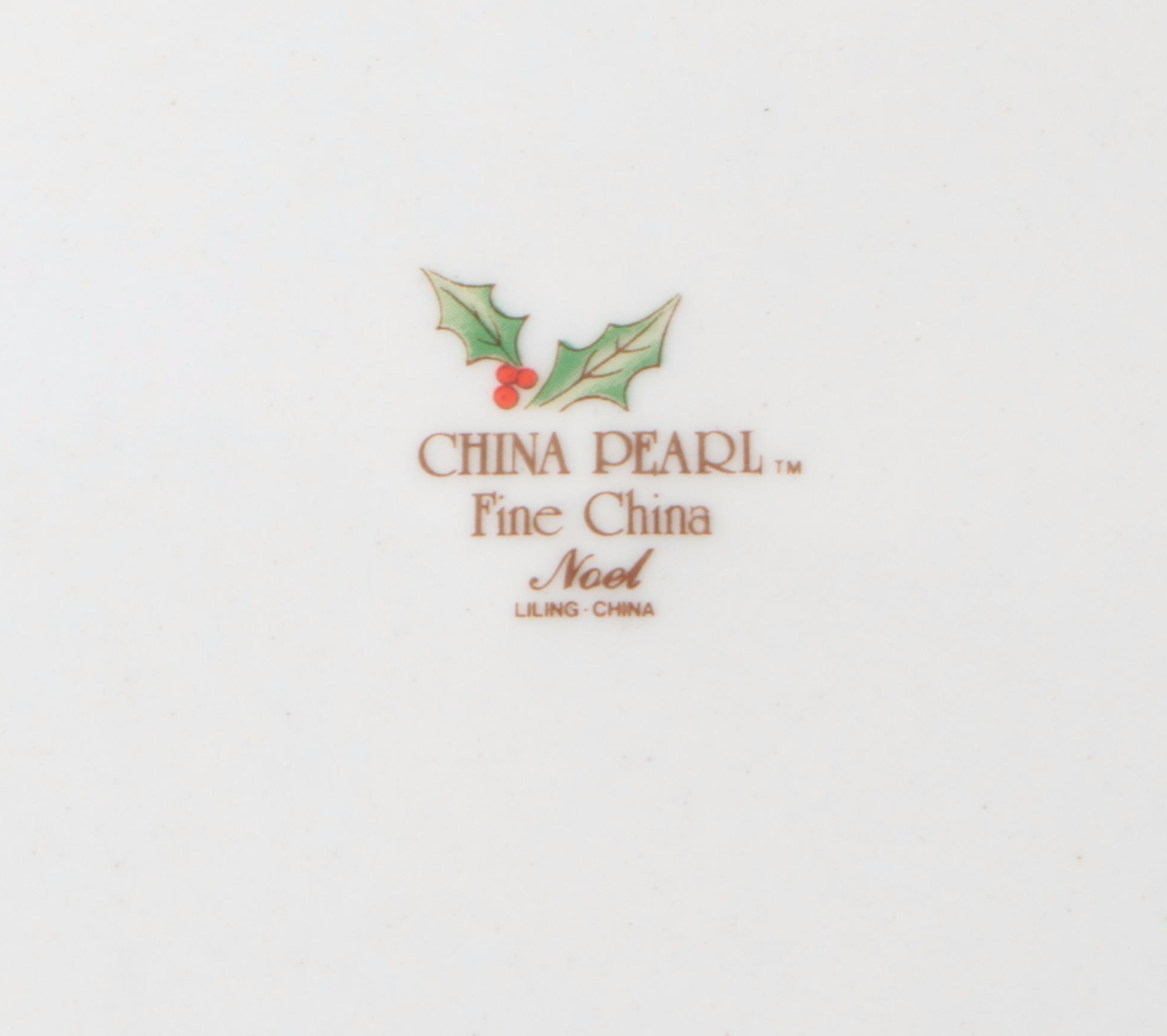 China Pearl "Noel" Porcelain Dinnerware with Luminarc D'Arques Lowball Glasses