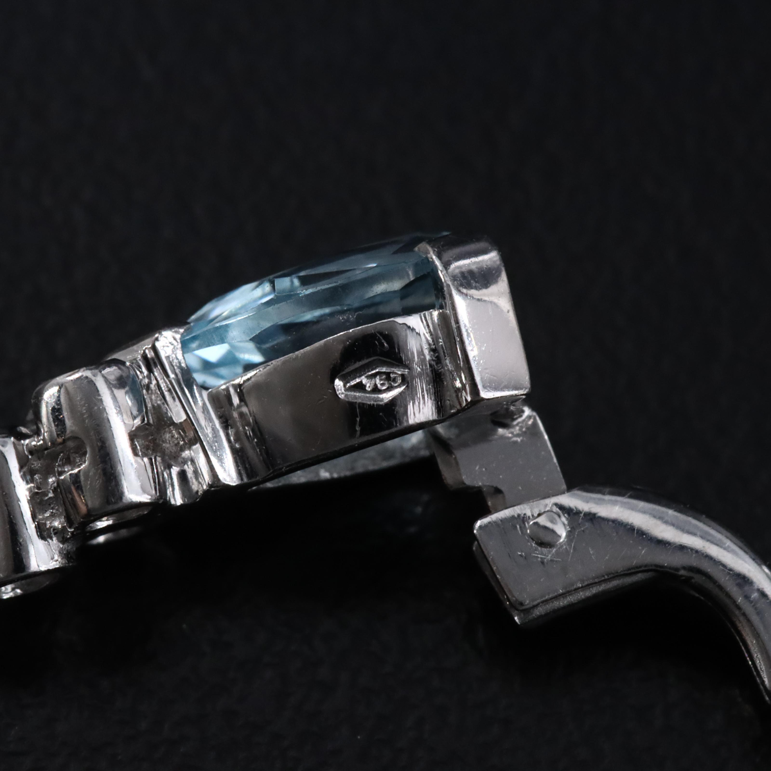 18K Blue Topaz and Diamond Drop Earrings