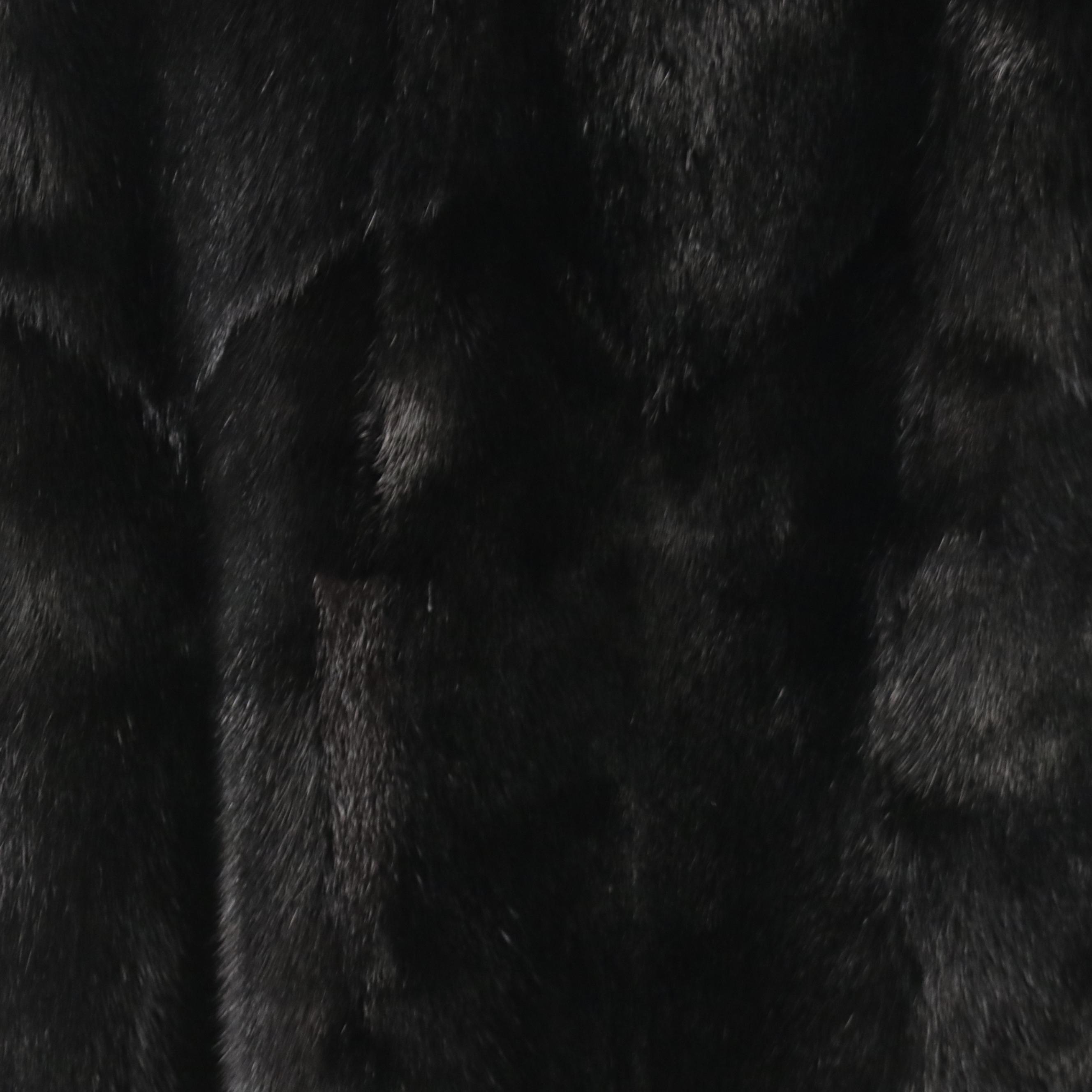 Vintage Black Dyed Mink Fur Short Sleeve Coat