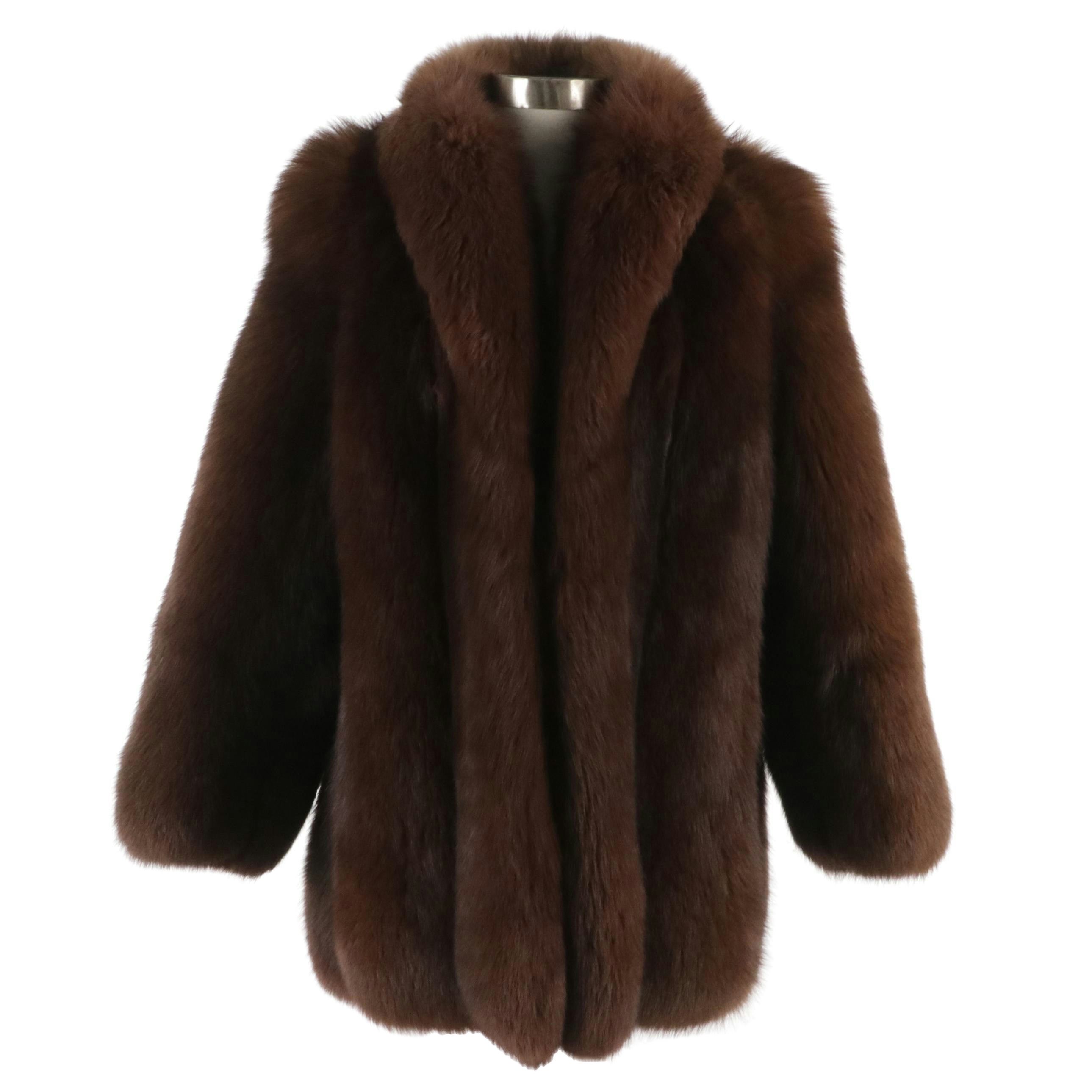 Cinnamon Brown Fox Fur Jacket