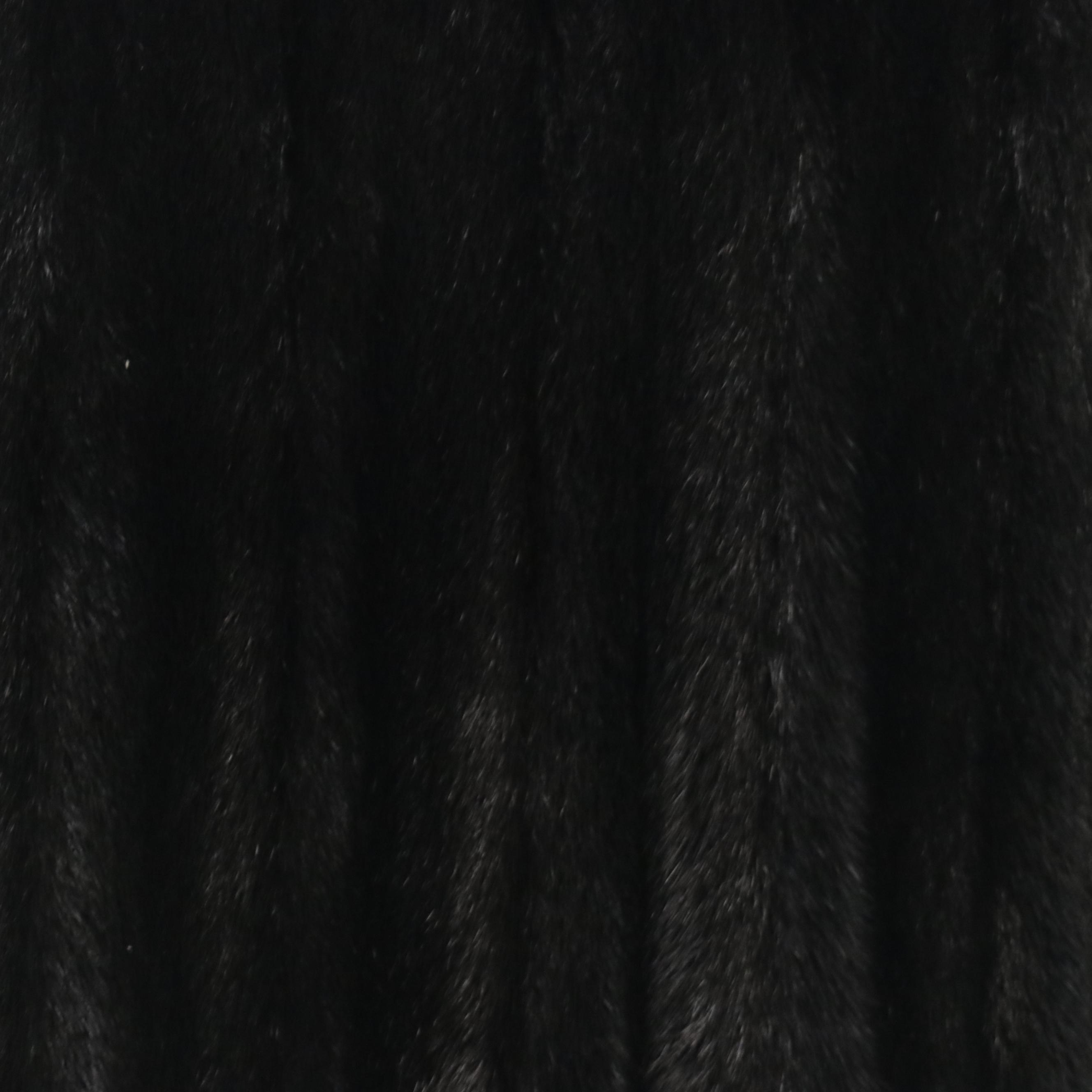 Vintage Black Dyed Mink Fur Coat with Collar