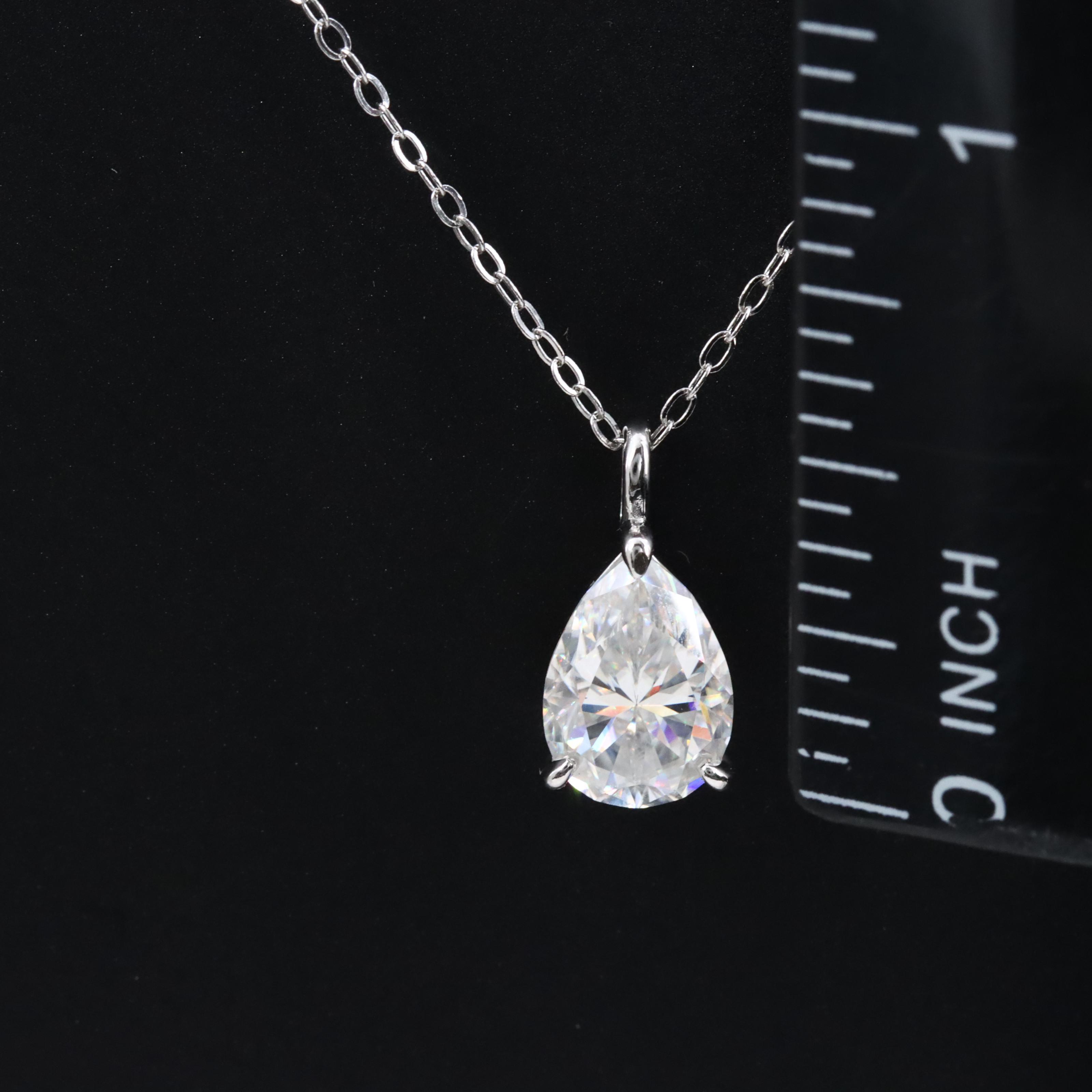 Sterling Moissanite Solitaire Pendant Necklace